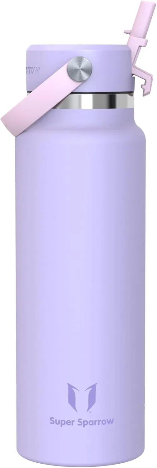 Sparrow Stainless Steel Drinking Bottle, 1.2 L, Wide Opening SwivelSip Thermos Flask with Straw, BPA-Free, Leak-Proof D…