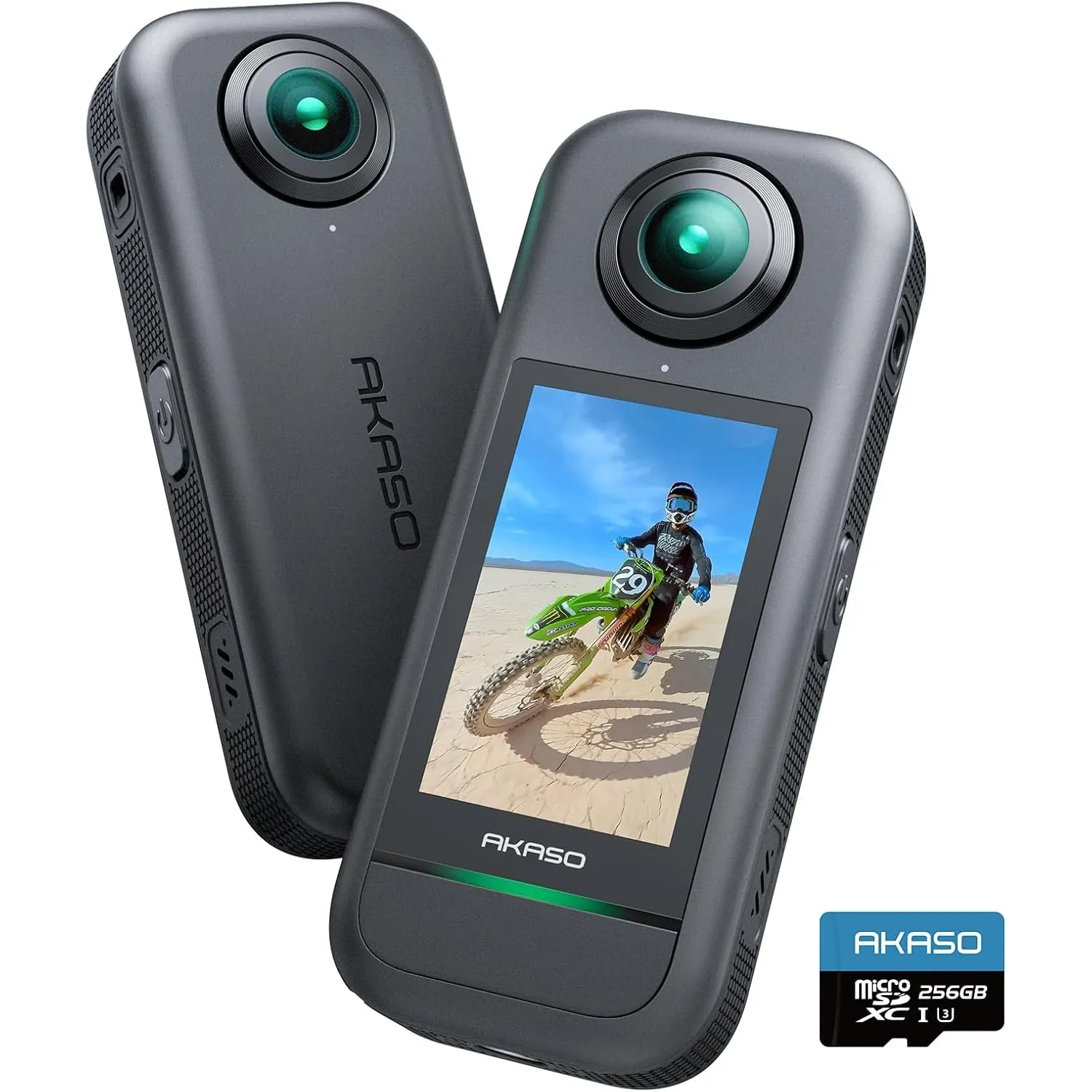 AKASO 360° Action Cam - 5.7K 72MP 360 Grad Actionkamera mit 256GB Speicherkarte Duale 1/2" 48MP Sensoren, 2.29'' Touchs…