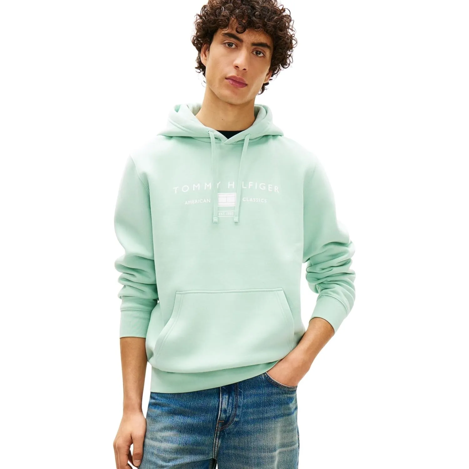 Tommy Hilfiger Herren Brand Love Tr Mono Stack Hoody Mw0mw42464 Kapuzenpullover (1er Pack)
