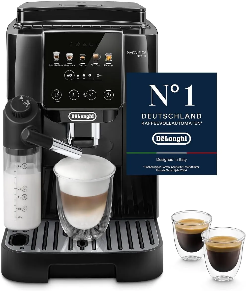 De’Longhi Magnifica Start - Perfetto Kaffeevollautomat mit LatteCrema-Milchaufschäumer, 4 One-Touch-Getränke, Cappuccin…