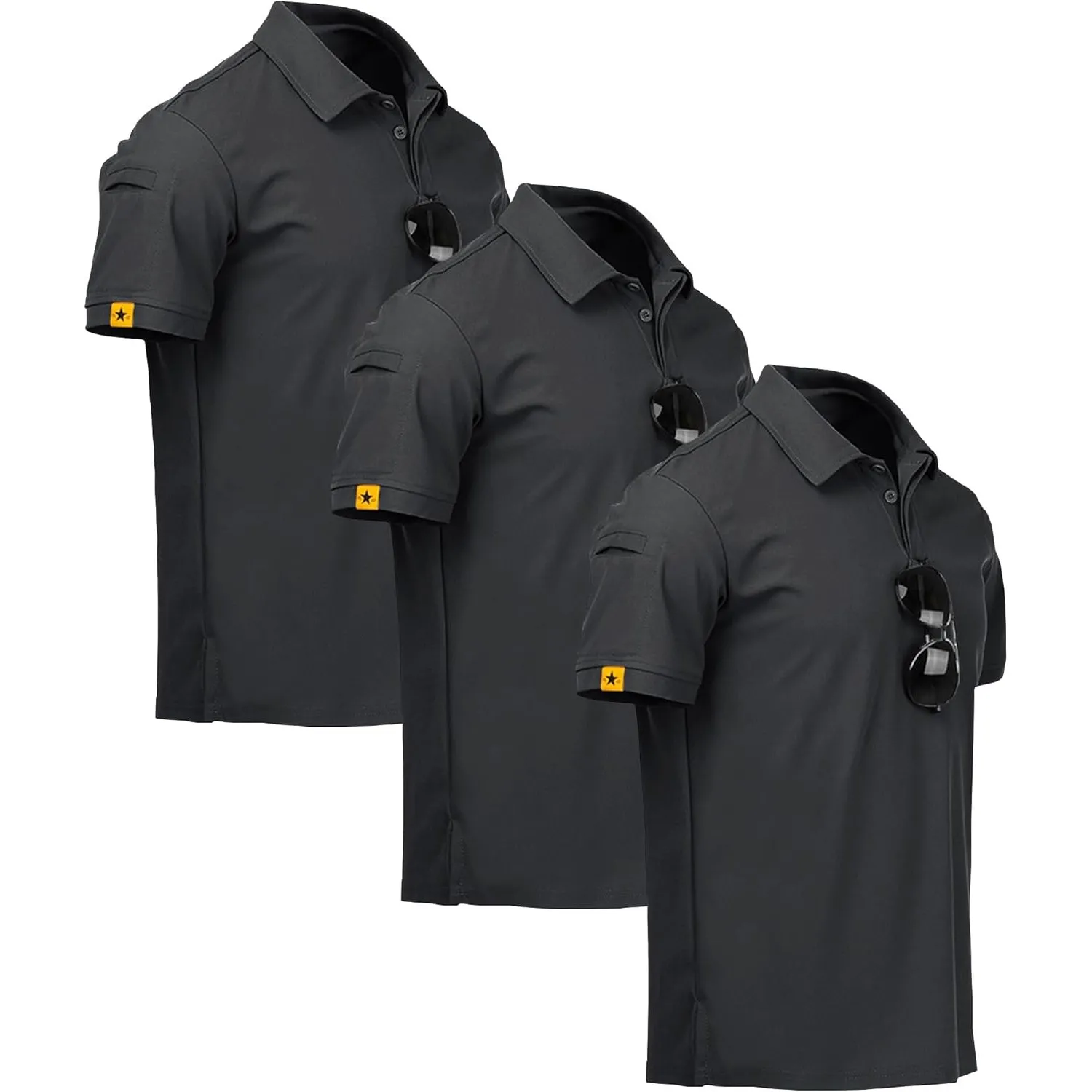 ZITY 3er Pack Poloshirt Herren Kurzarm Schnelltrocknend Atmungsaktives Tshirt Männer Sommer Polohemd Casual Sport Shirt…