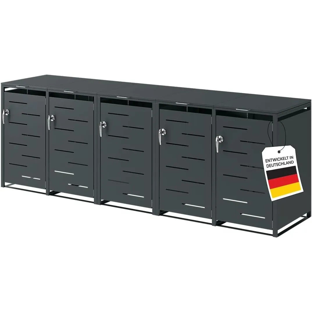 STEELSØN Diorus Mülltonnenbox 5 Tonnen bis 240L, Anthrazit, abschließbar