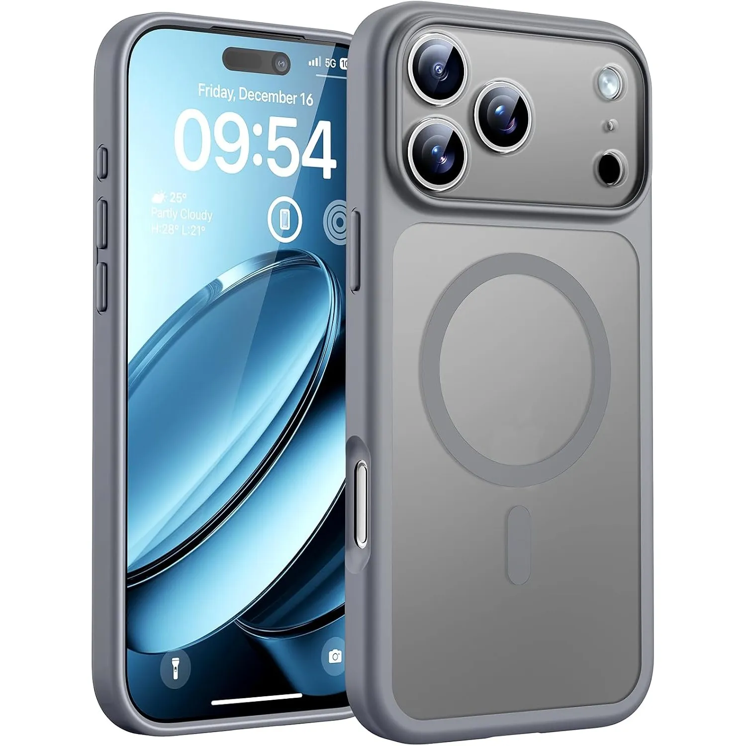 TOCOL für iPhone 17 Pro Max Hülle, Kompatibel mit MagSafe, Grau