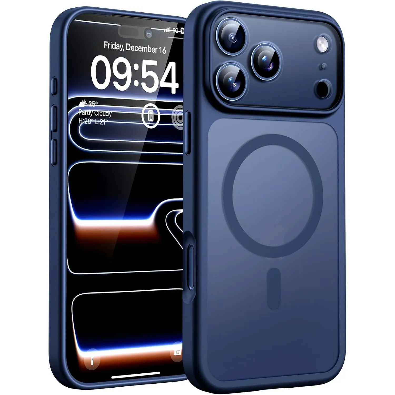 TOCOL für iPhone 17 Pro Hülle, Kompatibel mit MagSafe, Tiefblau