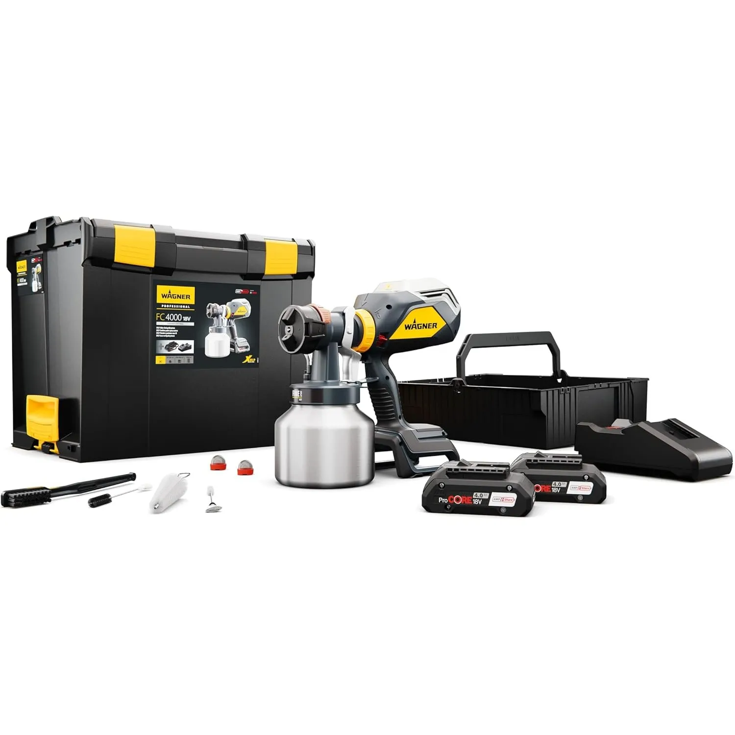 WAGNER FinishControl 4000 18V FineSpray Kit - das Mobile XVLP Akku-Farbsprühsystem inkl. Akku