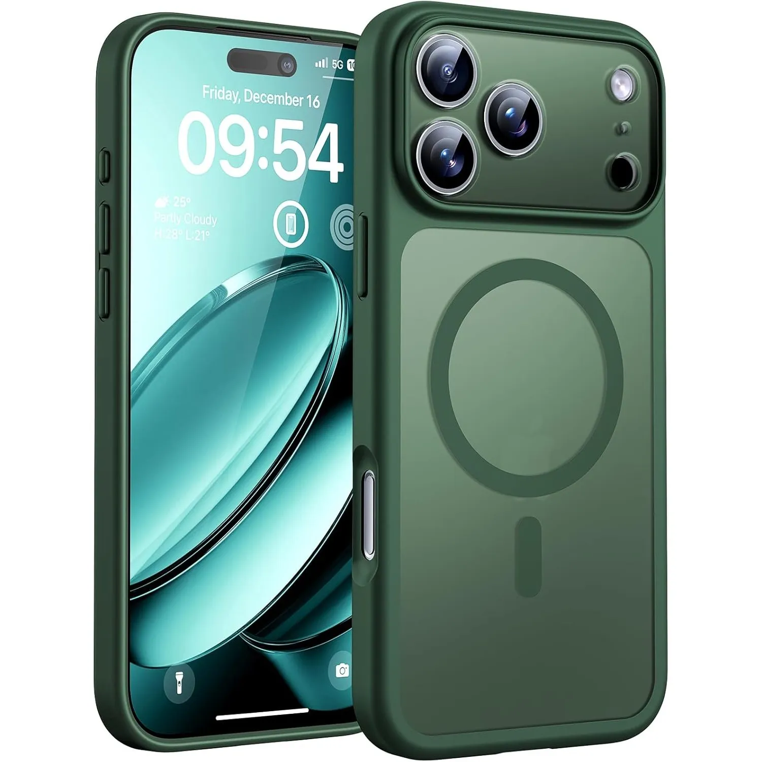 TOCOL für iPhone 17 Pro Hülle, Kompatibel mit MagSafe, Alpengrün