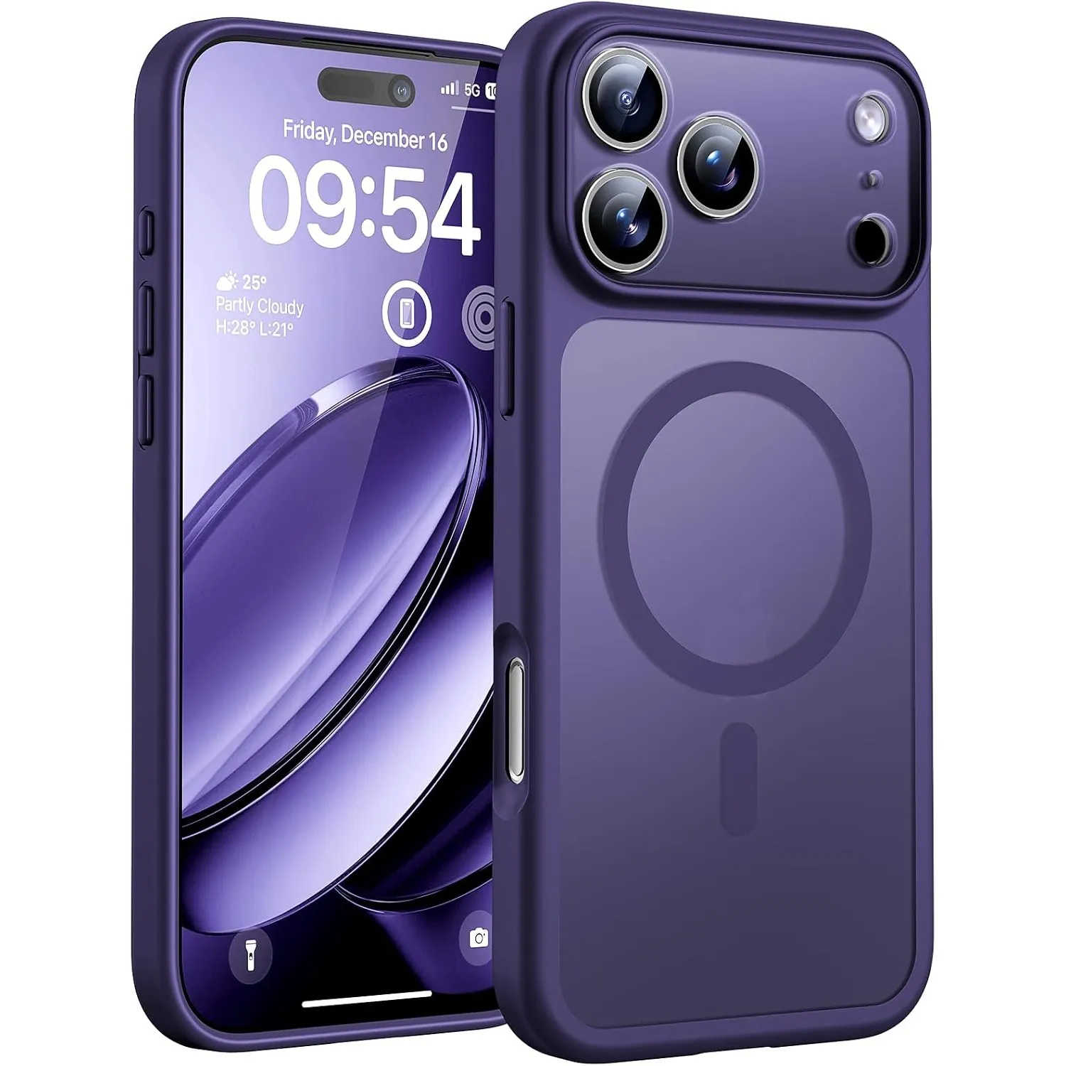 TOCOL für iPhone 17 Pro Hülle, Kompatibel mit MagSafe, Dunkellila