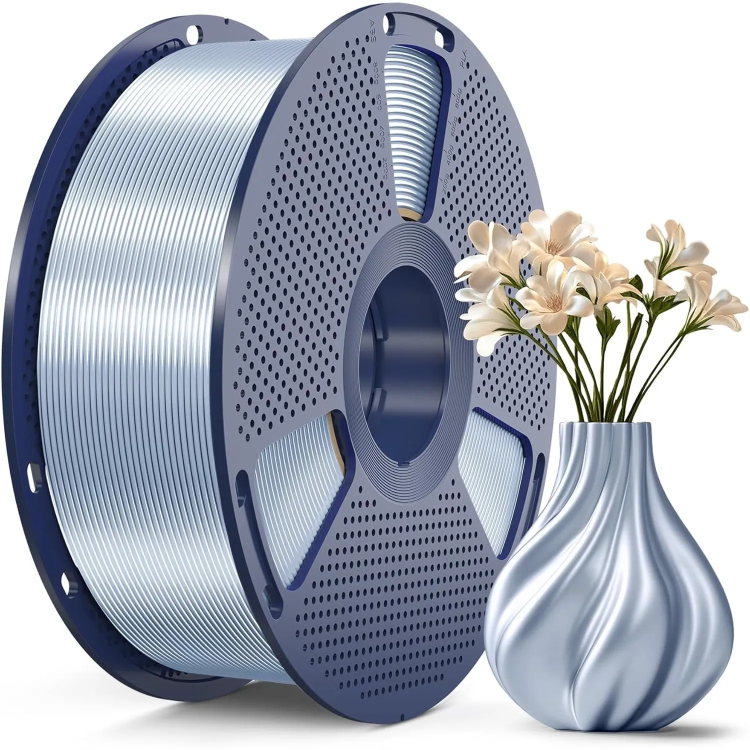 SUNLU PLA+ Silk Filament, Glänzendes Metallisches Seiden-3D-Filament 1,75mm, Hochfestes PLA PLUS 3D Drucker filament, 1…