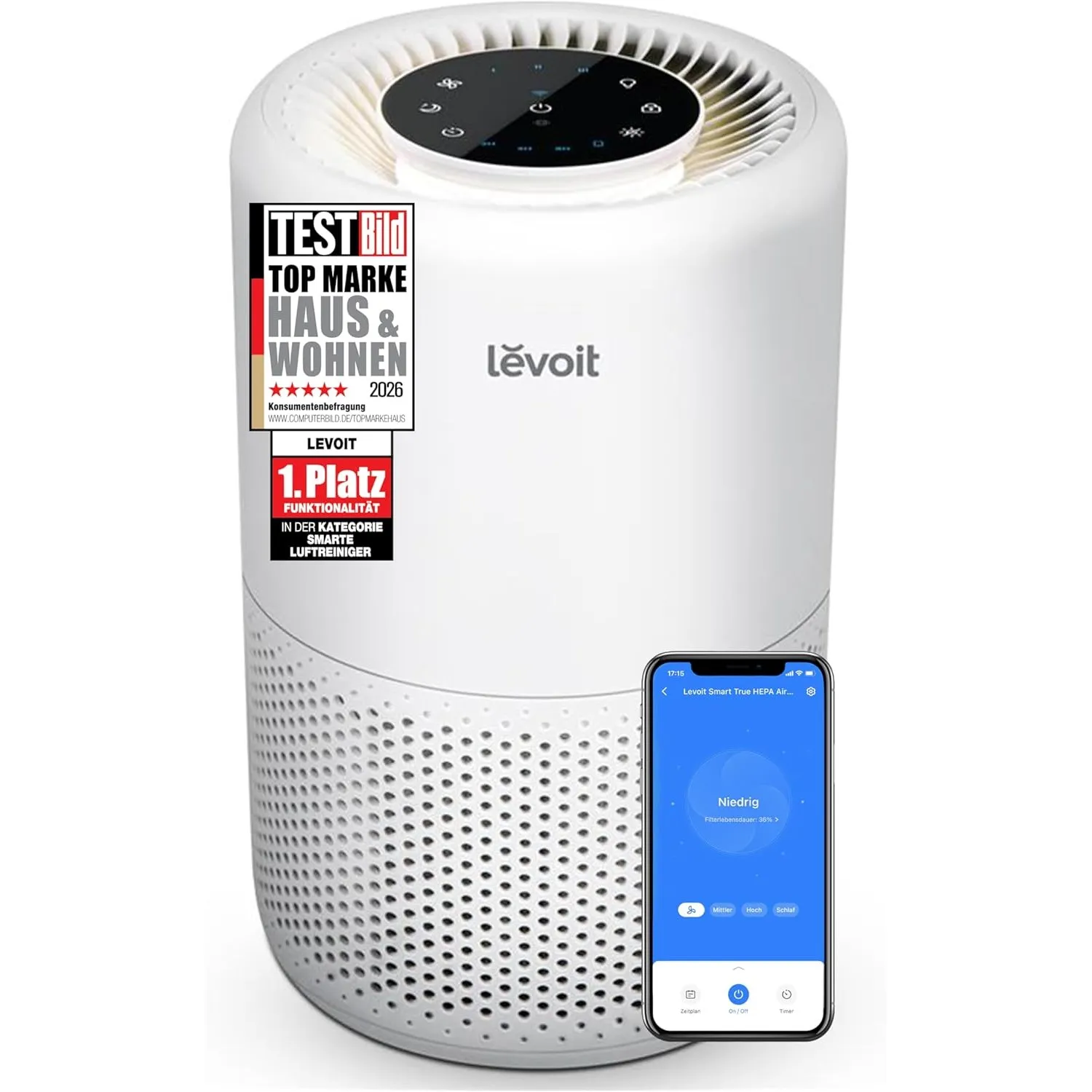 Levoit Luftreiniger für Schlafzimmer, 3-in-1 HEPA Filter, bis 31,5㎡