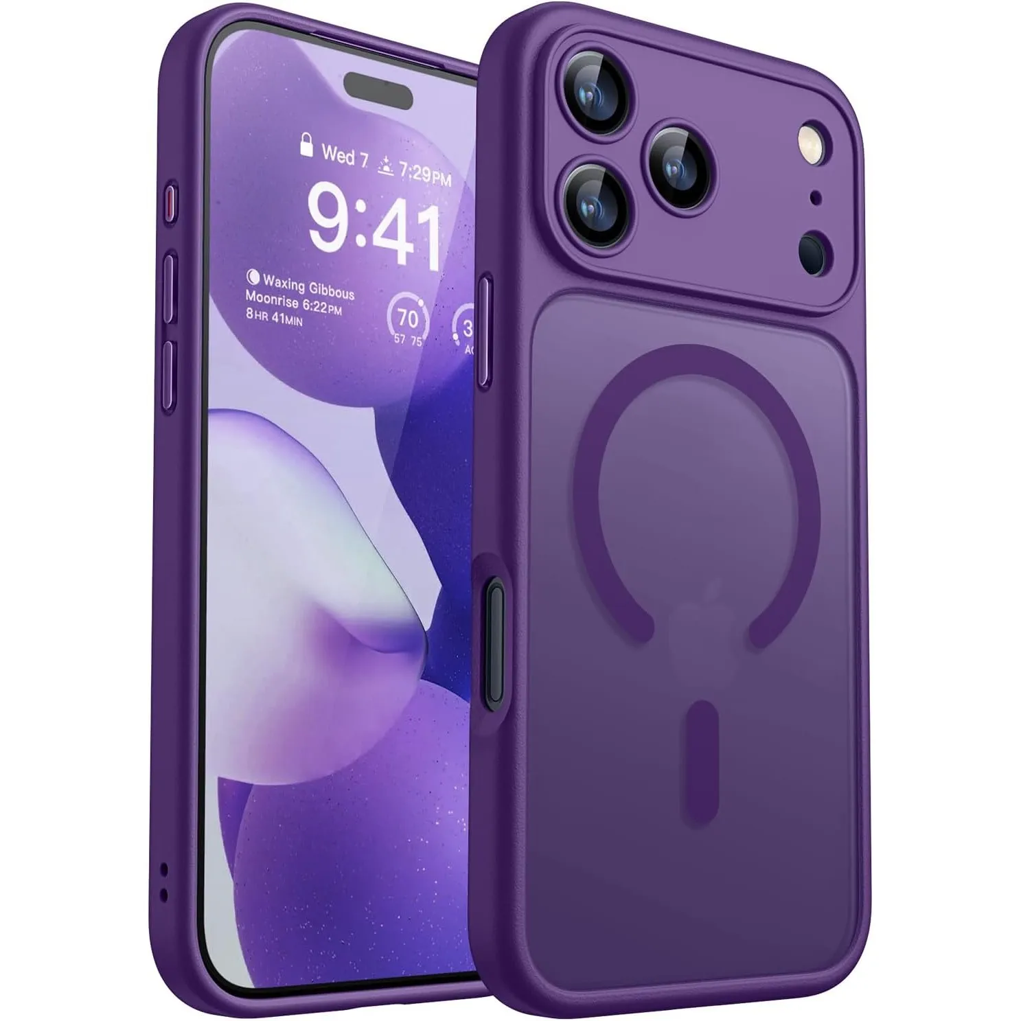 CANSHN für iPhone 17 Pro Hülle mit Kameraschutz, Dunkelviolett