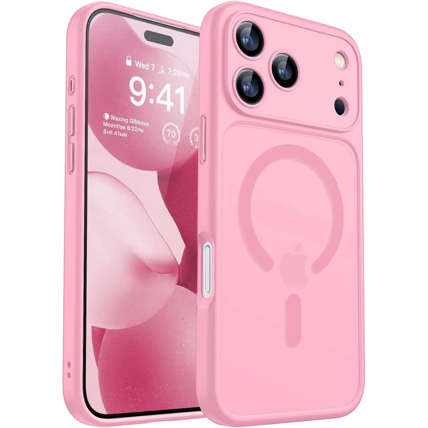 CANSHN für iPhone 17 Pro Max Hülle mit Kameraschutz, Rosa