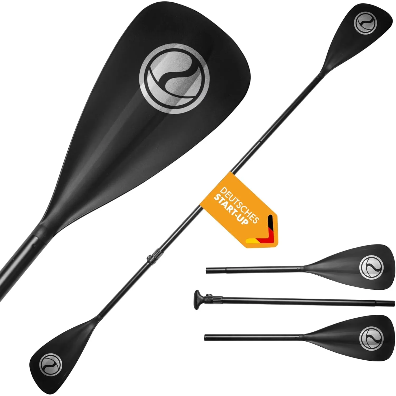 NATURBUMMLER SUP Paddel [2-in-1] Doppelpaddel – Ultraleicht & stufenlos verstellbar – Aluminium Paddel mit T-Griff für …