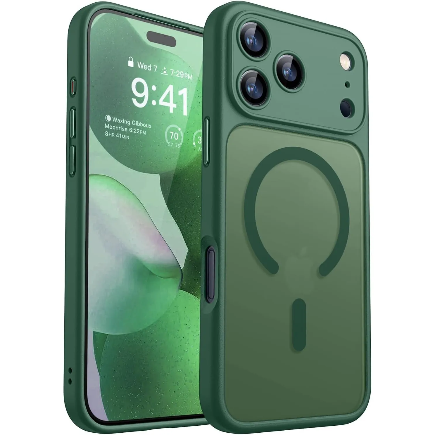 CANSHN für iPhone 17 Pro Hülle mit Kameraschutz, Dunkelgrün
