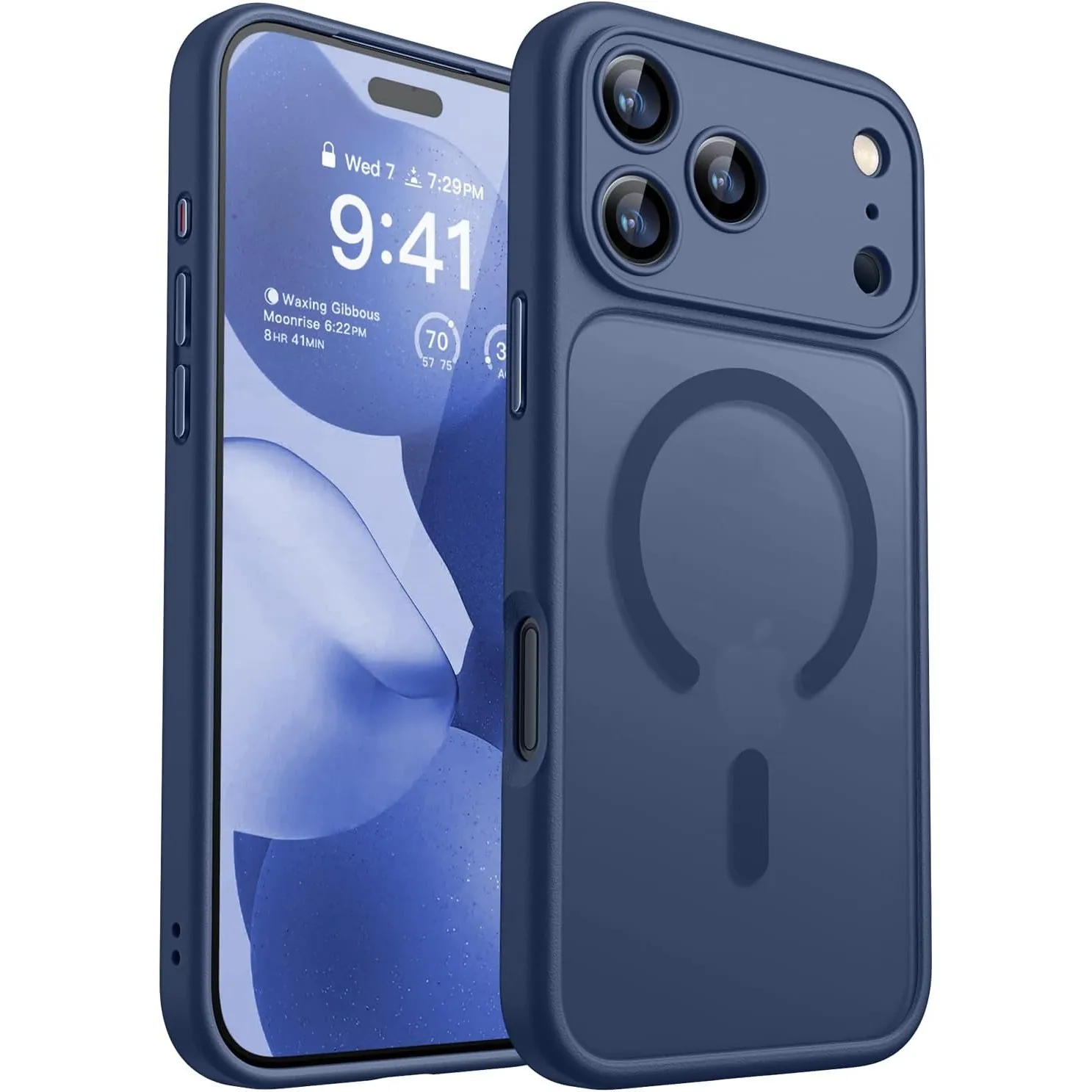 CANSHN für iPhone 17 Pro Max Hülle mit Kameraschutz, Dunkelblau