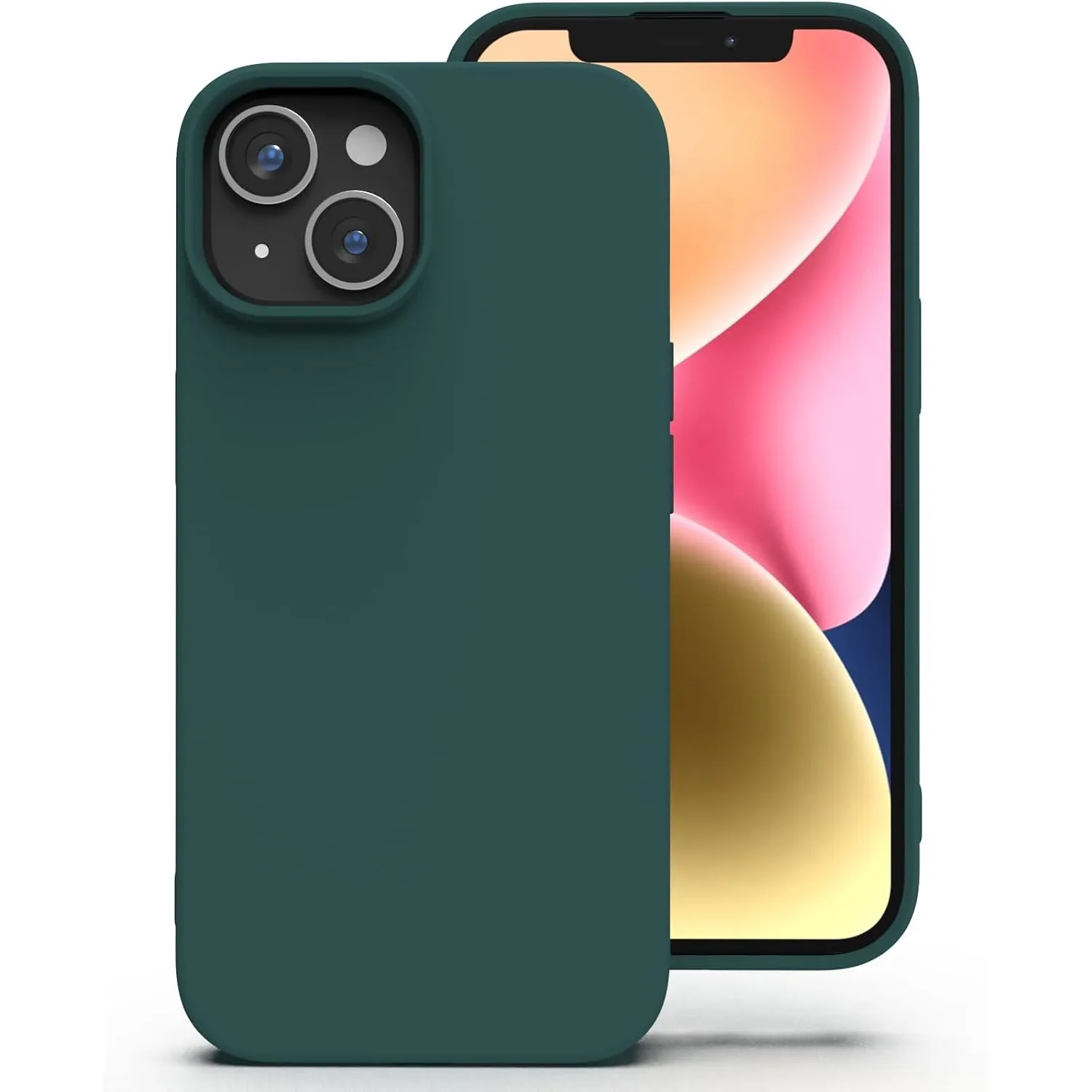 Zuvirelx Silikon Handyhülle für iPhone 14 Hülle, Weiches Griff, Dünne, Minimalistisch, Stoßfest, rutschfest, Taschenpas…