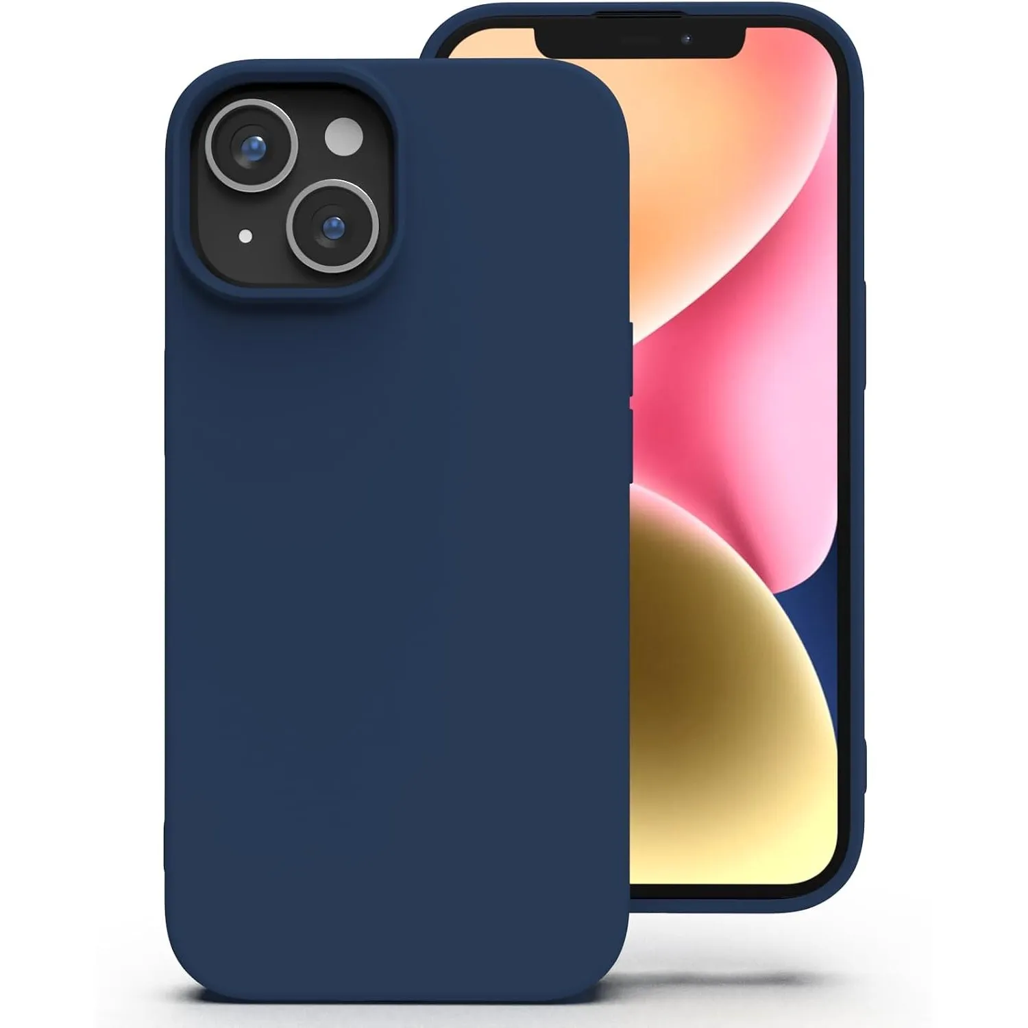 Zuvirelx Silikon Handyhülle für iPhone 14 Hülle, Weiches Griff, Dünne, Minimalistisch, Stoßfest, rutschfest, Taschenpas…