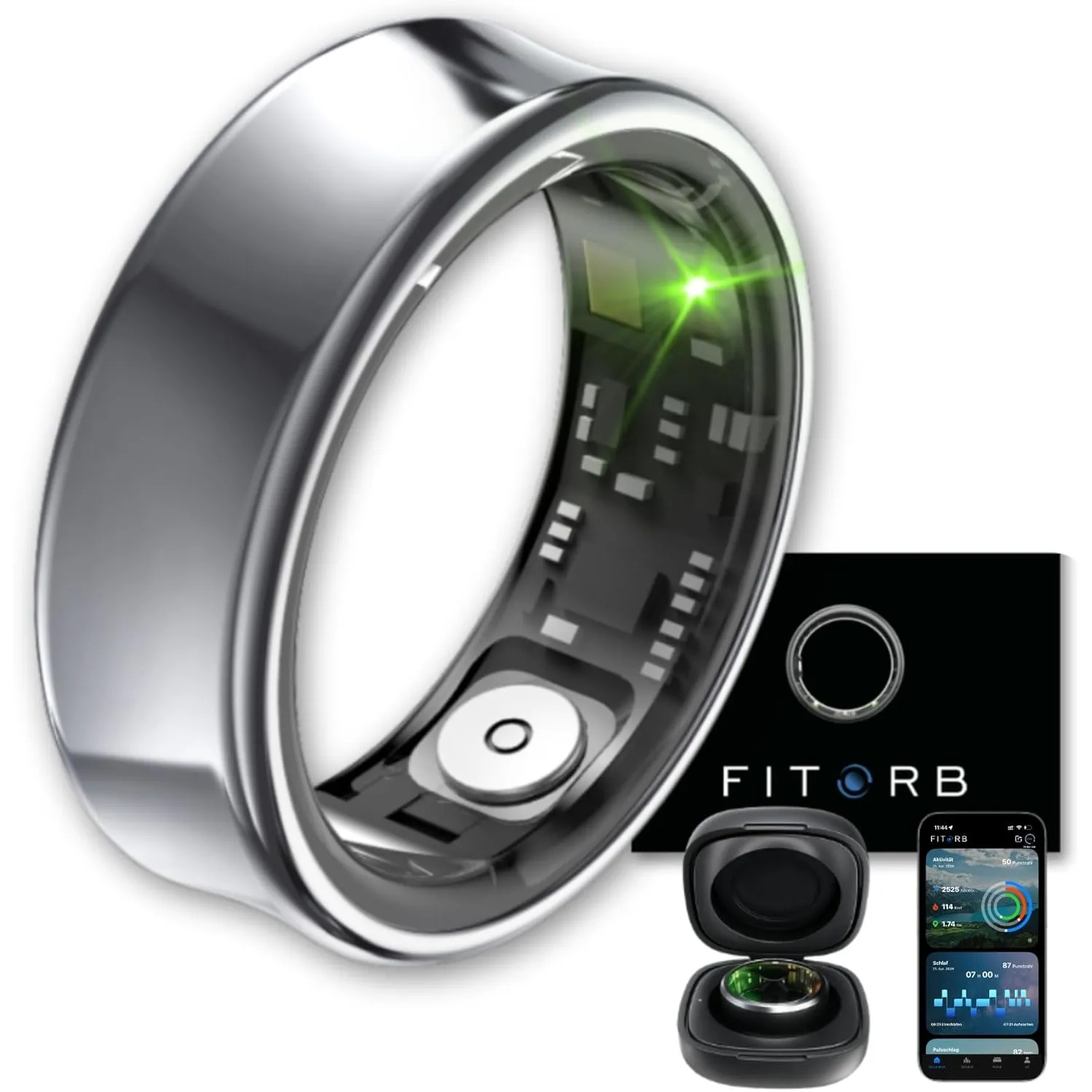 Smart Ring Pro - Das Original. High-Tech Fitness- & Gesundheitsring, Schlafanalyse, 24/7 Aktivitätstracking. Temperatur…