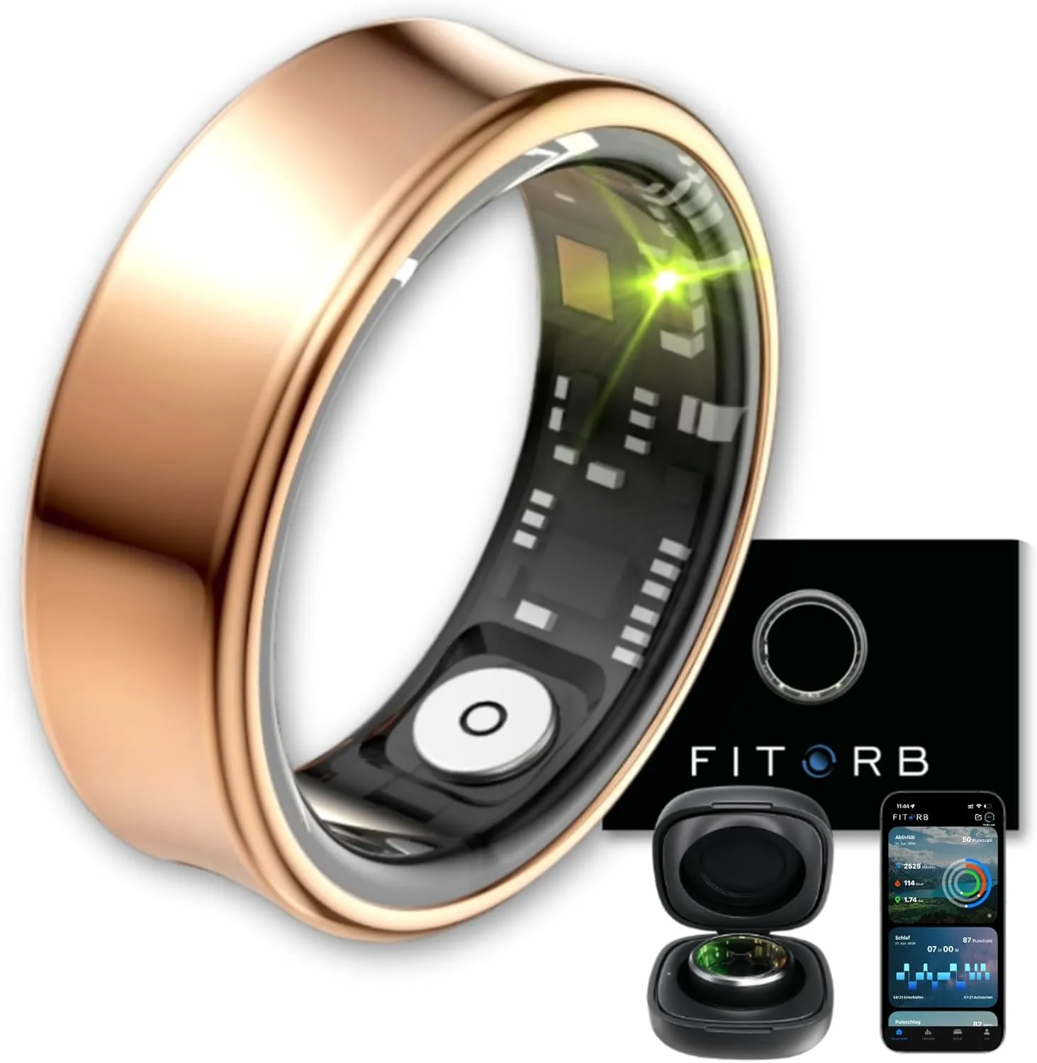 Smart Ring Pro - The Original. High-Tech Fitness & Health Ring, Sleep Analysis, 24/7 Activity Tracking. Temperature Mea…