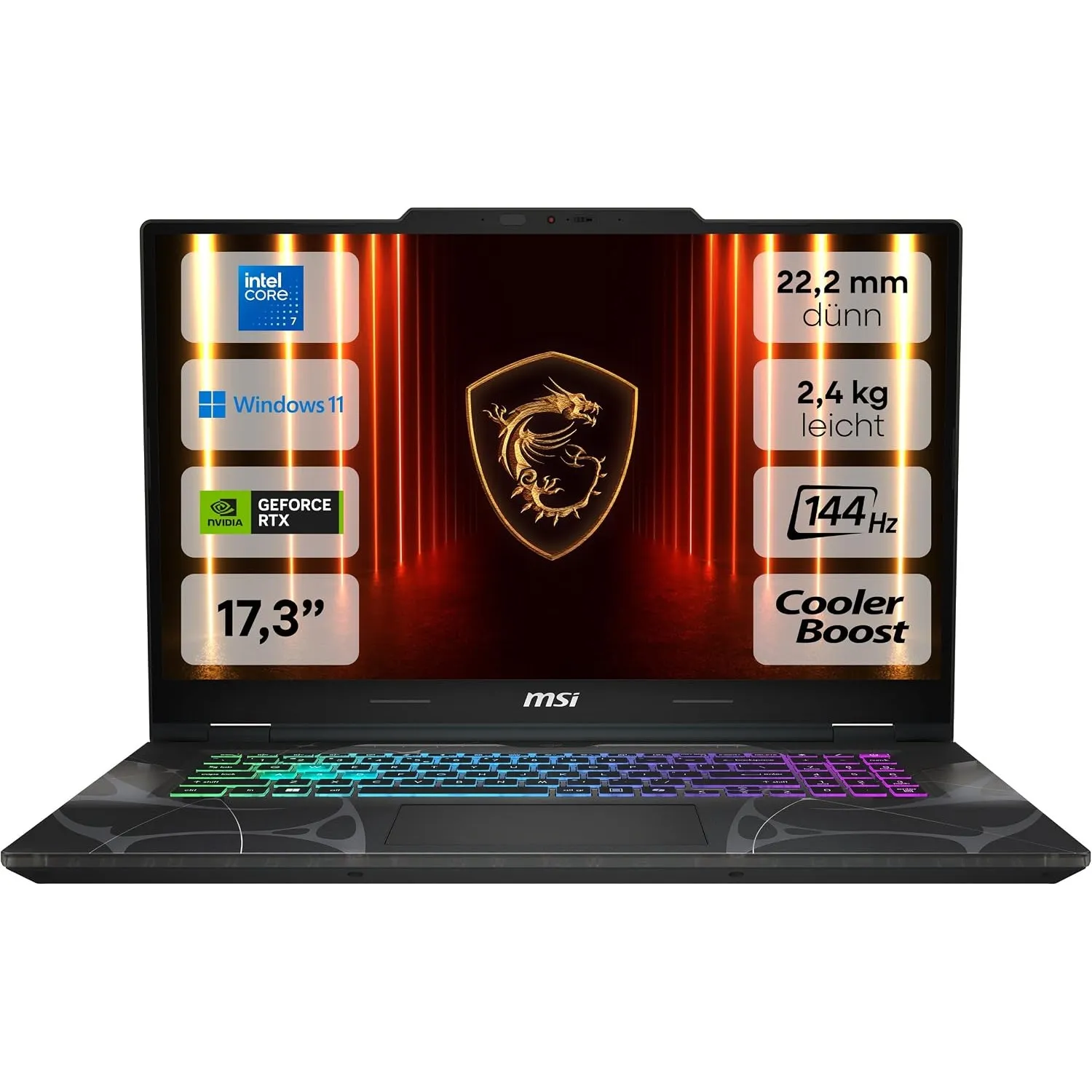 MSI Cyborg 17, Gaming-Laptop, 17,3" Full-HD 144 Hz Display, Intel Core 7 240H, NVIDIA GeForce RTX 5060, 16 GB DDR5, 1 T…