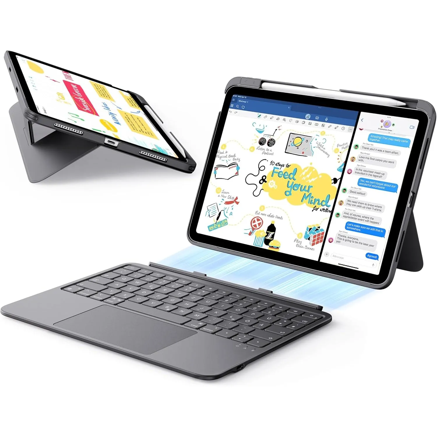 ESR für iPad 11 (A16) / 10 Gen Hülle mit Tastatur, Ultraleichte