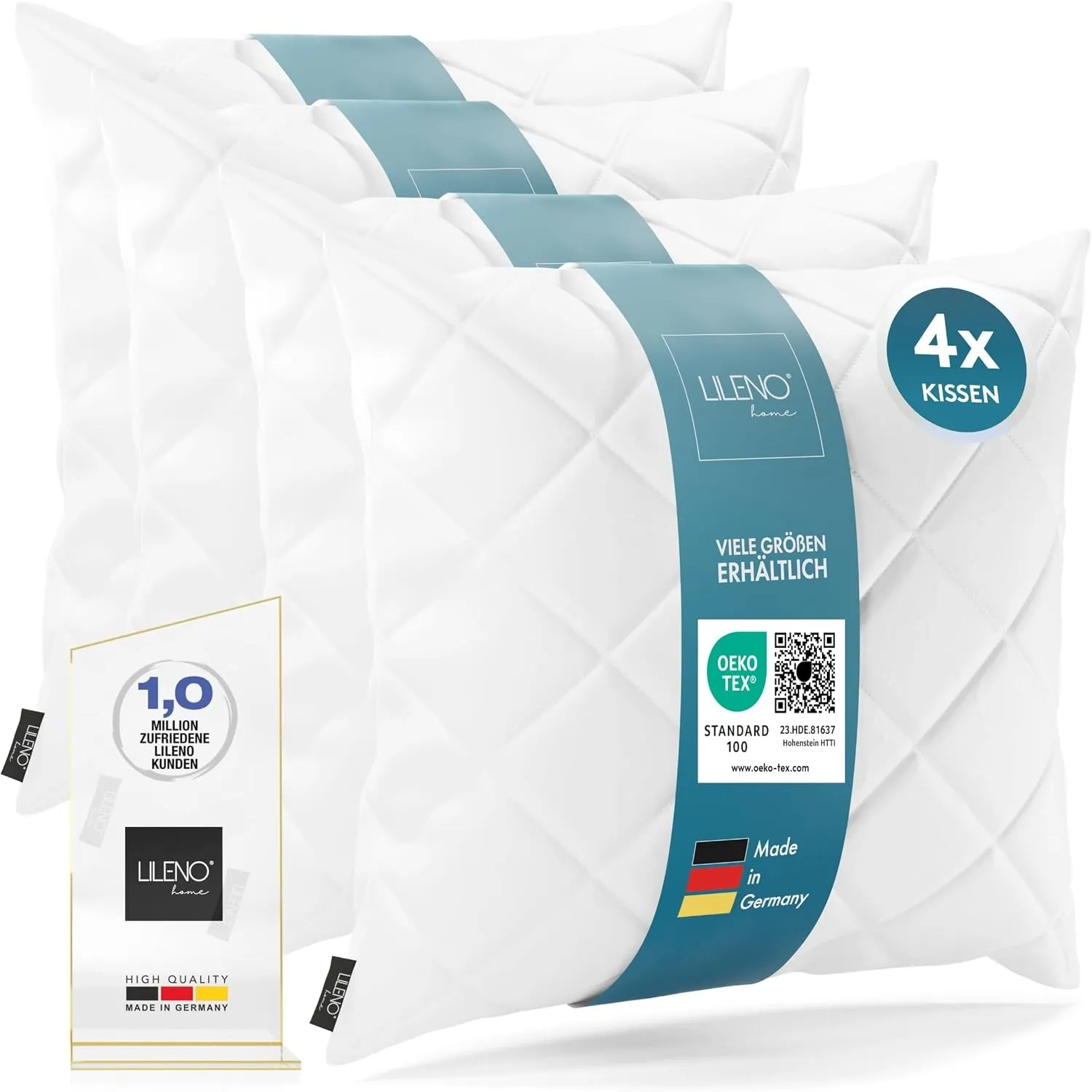 LILENO HOME 4er Set Kissenfüllung 60 x 60 cm - 95°C waschbares Innenkissen