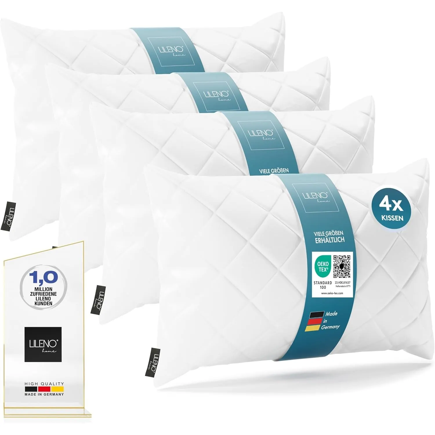 LILENO HOME 4er Set Kissenfüllung 40 x 60 cm - 95°C waschbares Innenkissen