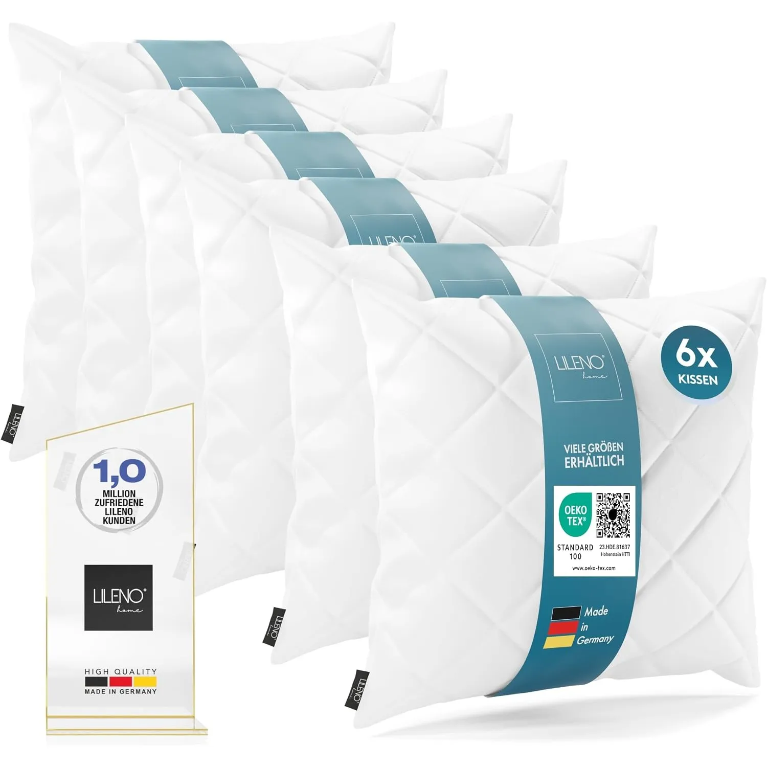 LILENO HOME 6er Set Kissenfüllung 40 x 40 cm - 95°C waschbares Innenkissen