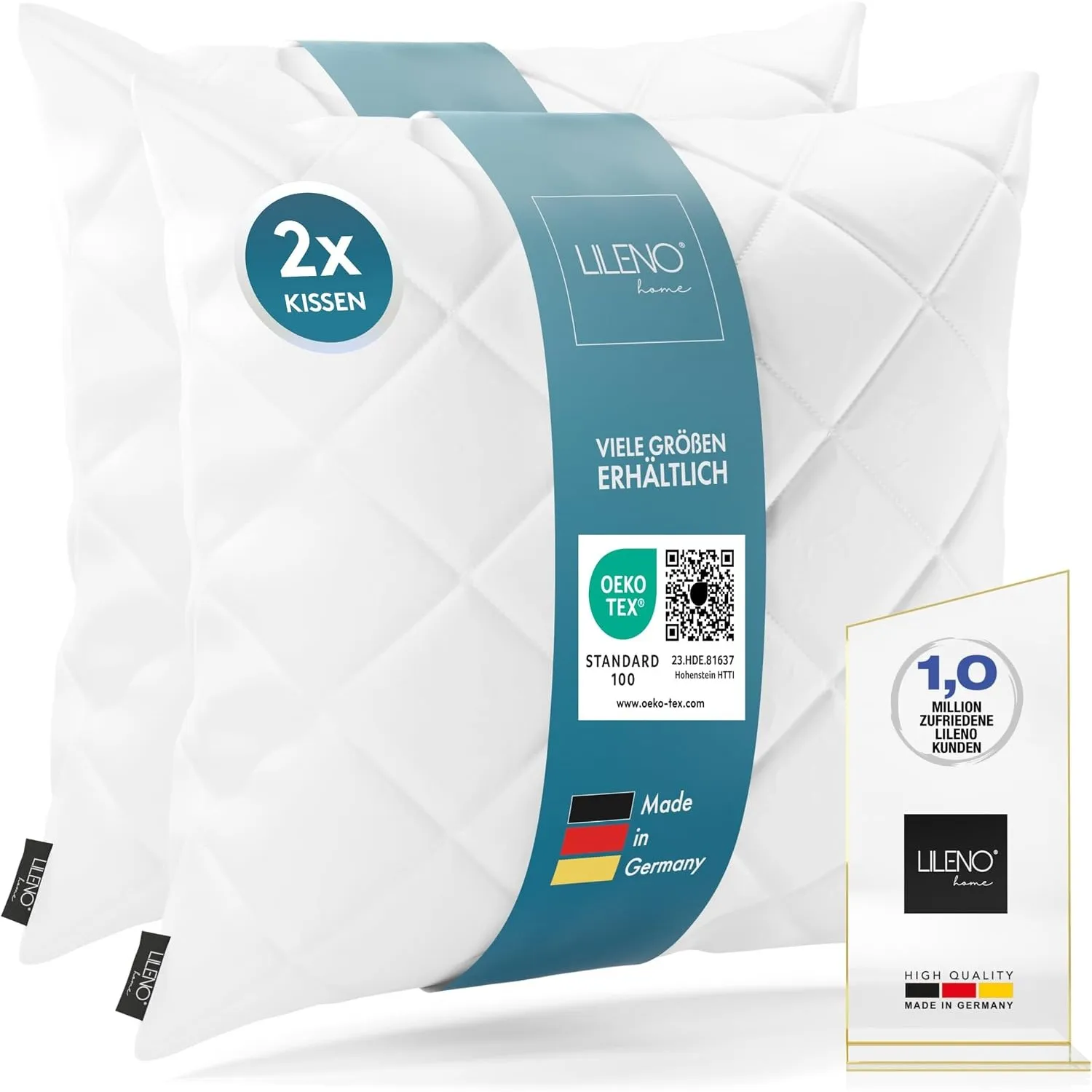 LILENO HOME 2er Set Kissenfüllung 60 x 60 cm - 95°C waschbares Innenkissen