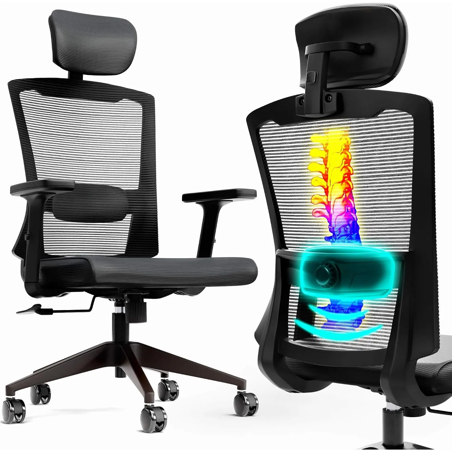 Arebos Bürostuhl | Drehstuhl | Ergonomischer | Schreibtischstuhl | Armlehne