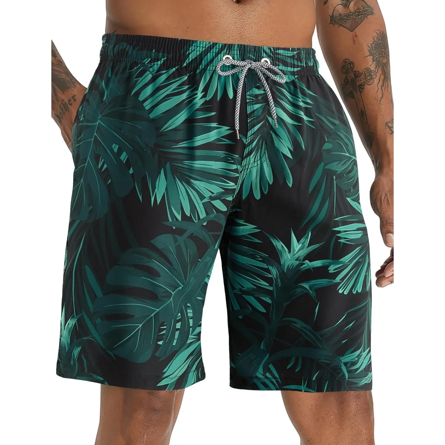 APTRO Herren Badehose Lang Badeshorts Schnelltrocknend Boardshorts Freizeit Short mit Innenslip
