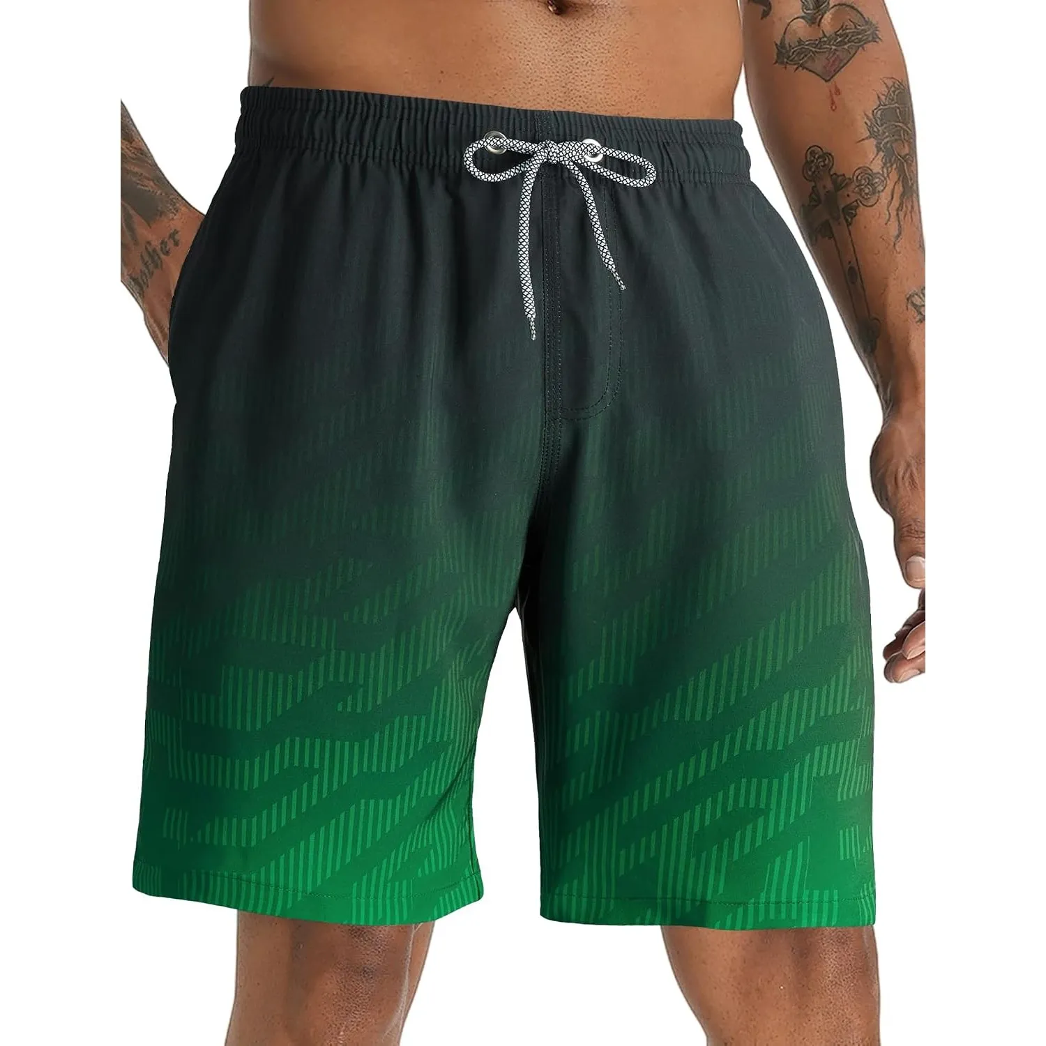 APTRO Herren Badehose Lang Badeshorts Schnelltrocknend Boardshorts Freizeit Short mit Innenslip