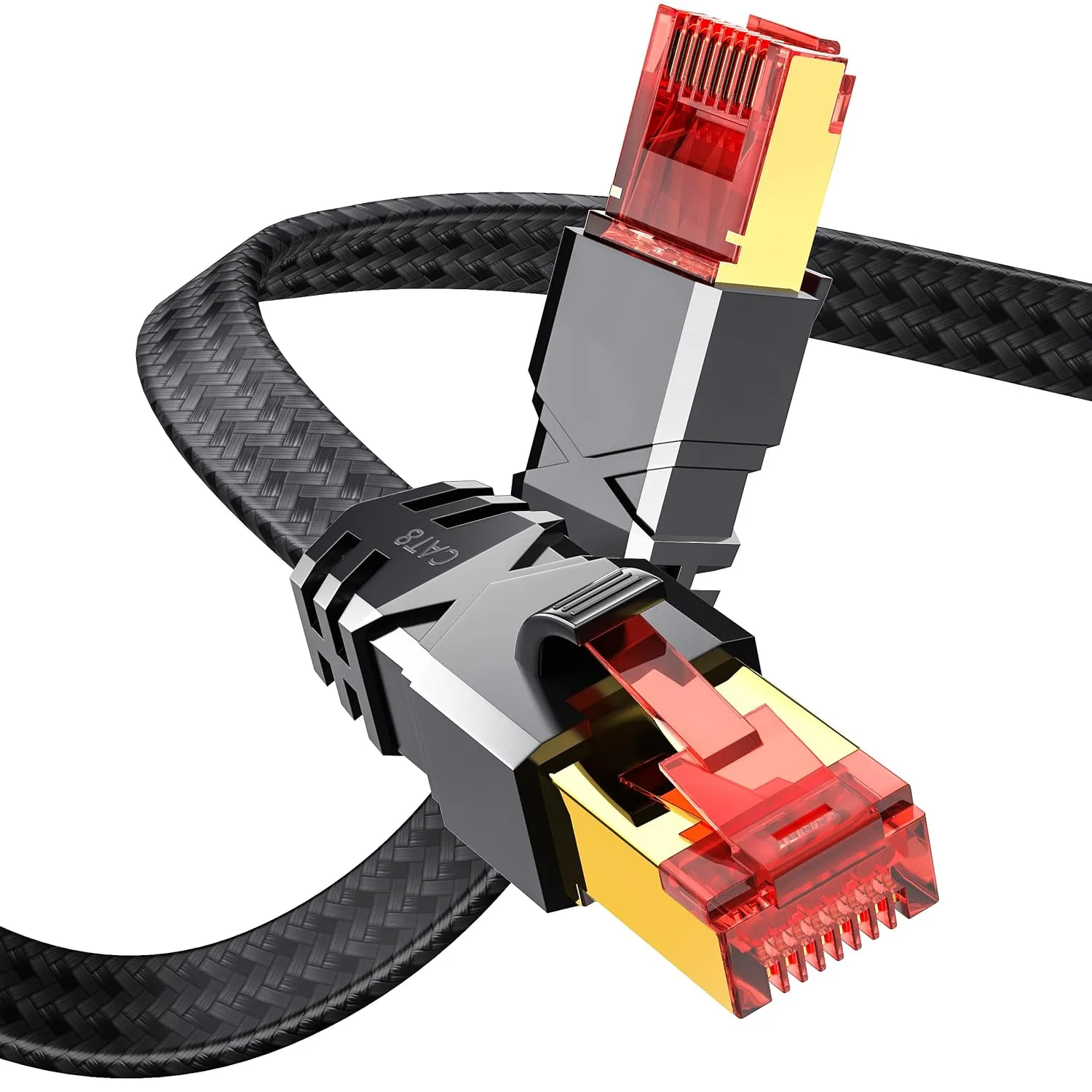 Cat 8 LAN Cable 0.5 m, 40 Gbps Network Cable High Speed 2000 MHz S/FTP Ethernet Cable Gigabit POE RJ45 Nylon Braided Go…