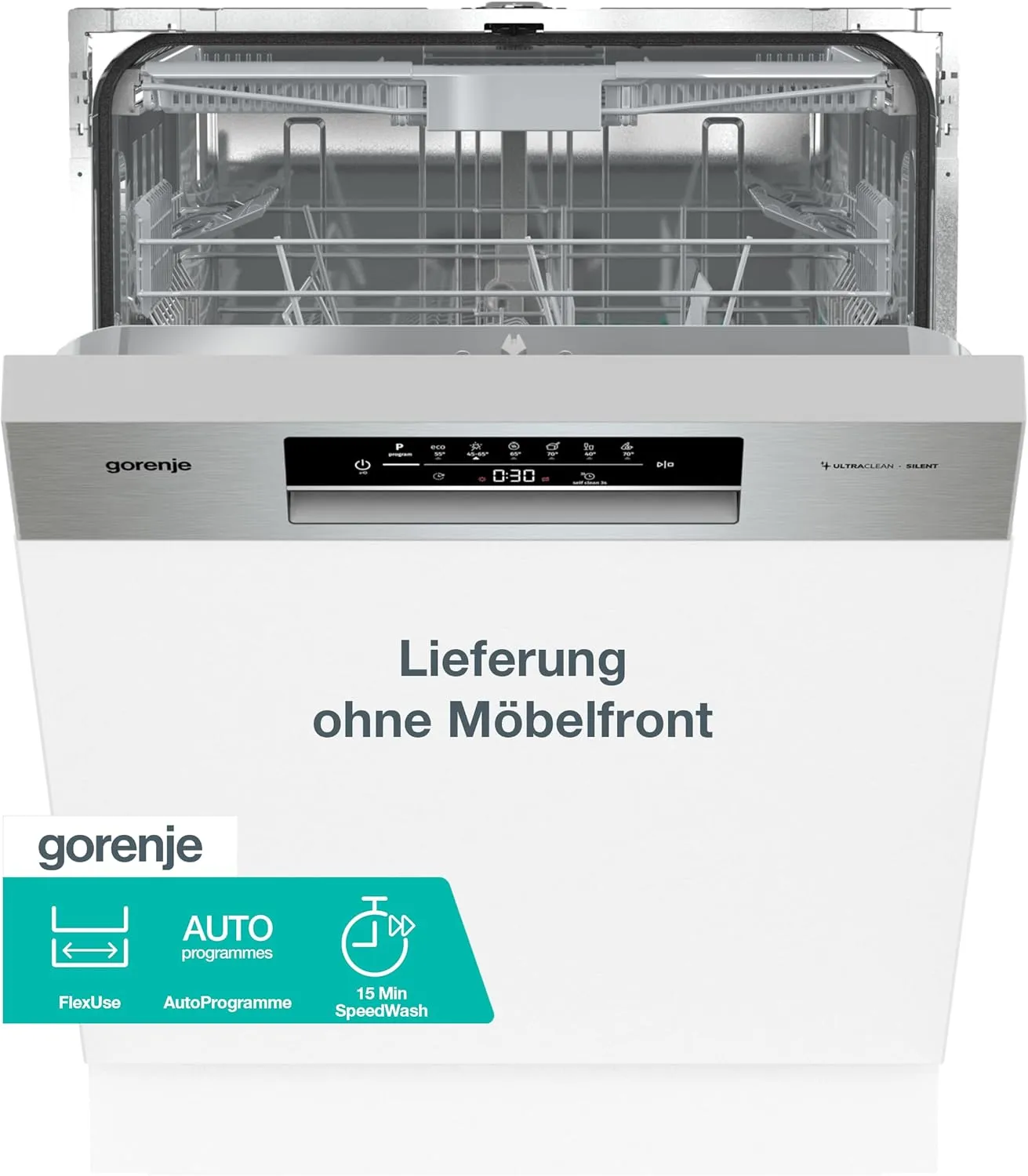 Gorenje GI643D91X Geschirrspüler/Einbaugerät/Integrierbar/60 breite/16 Maßgedecke/6 Programme/15 min SpeedWash/Intensiv…