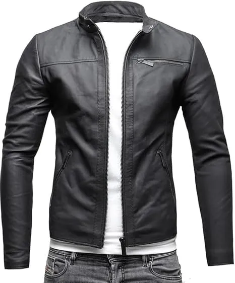 Crone Epic Herren Lederjacke Cleane Basic Leder Jacke in vielen Varianten und Farben