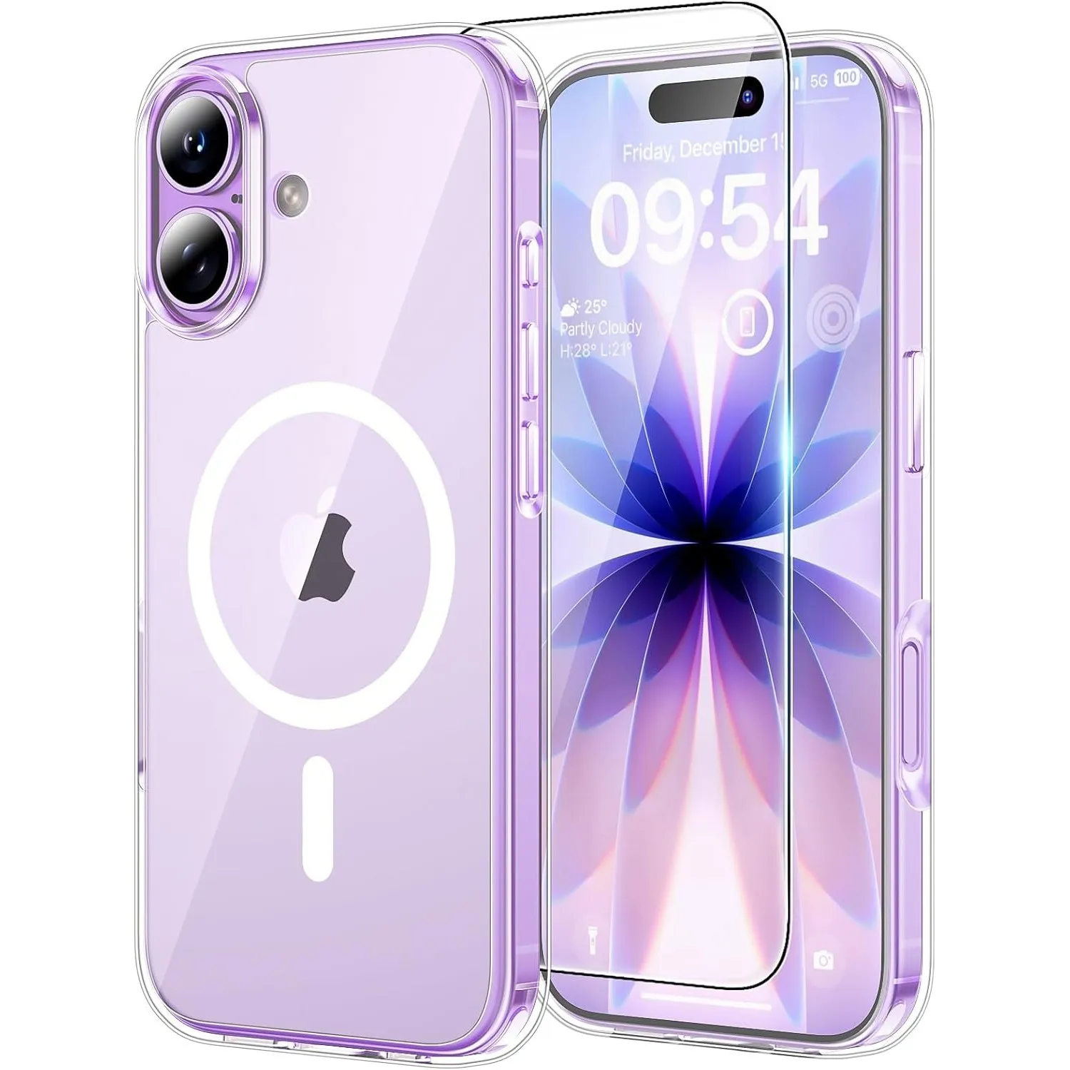 TAURI für iPhone 17 Hülle 6,3" mit Schutzfolie - Durchsichtig