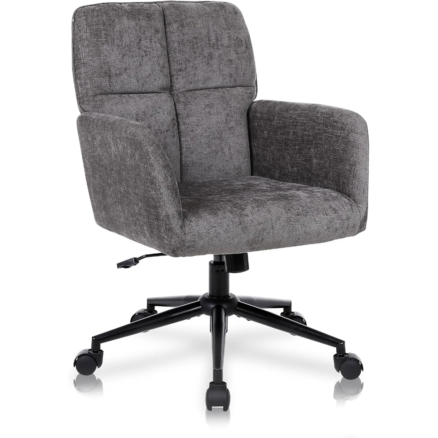 Flysky Bürostuhl 360° drehbar, Höhenverstellbar, mit Armlehnen, Dunkelgrau | Bis 150 kg belastbar, gepolsterter Sitz, g…