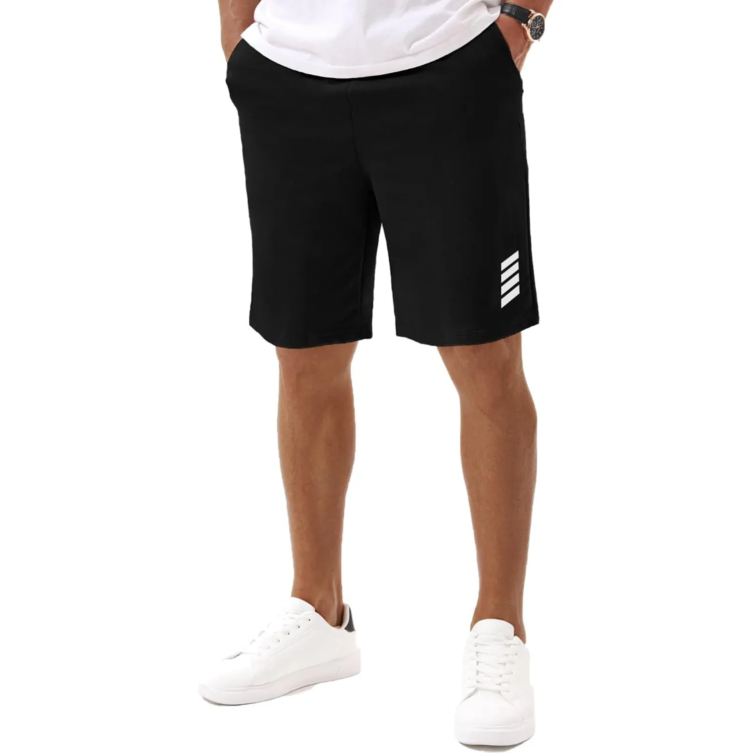 Kurze Hosen Herren Sweatshorts Herren Baumwolle，Sommer-Sportshorts mit Taschen & elastischem Bund für Casual ，Jogging ，…