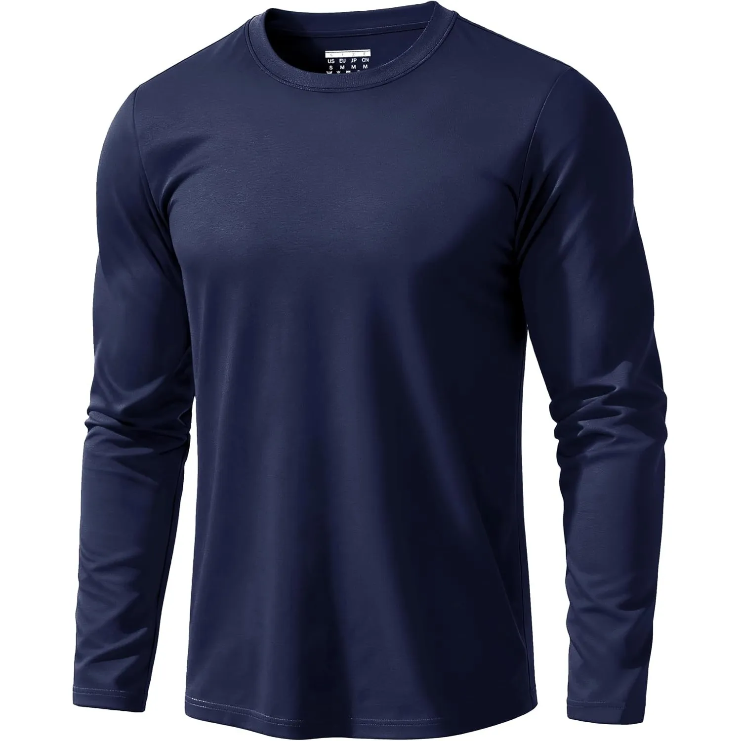EKLENTSON T Shirt Herren Langarm Basic Baumwolle Rundhals Shirts