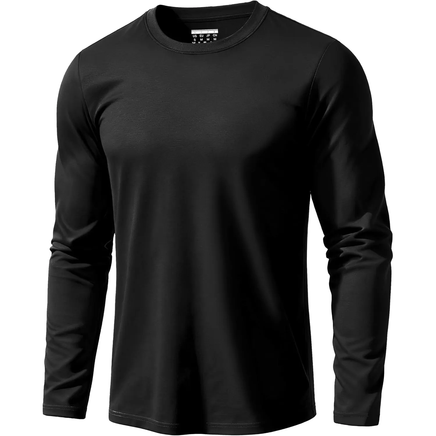 EKLENTSON T Shirt Herren Langarm Basic Baumwolle Rundhals Shirts
