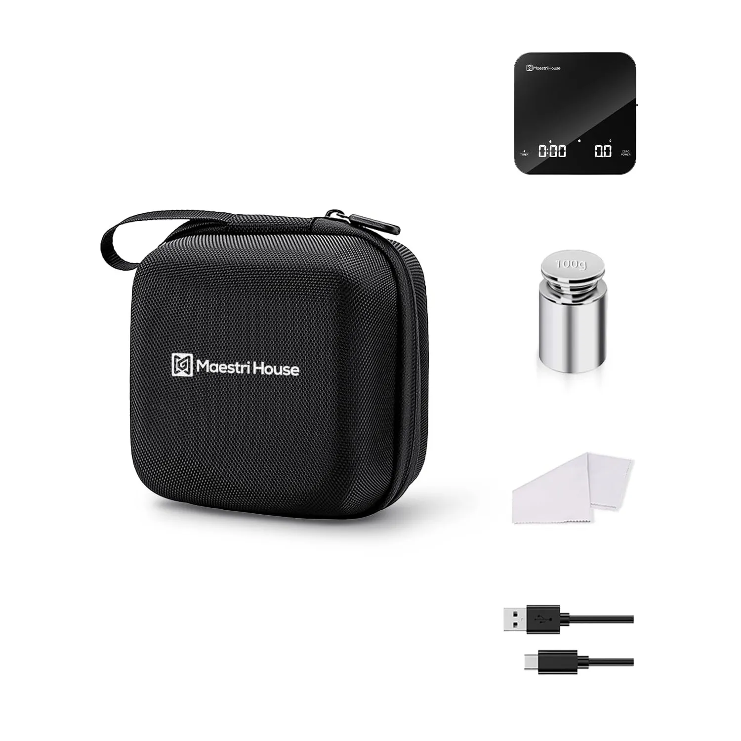 Maestri House S2 Mini Kaffee-Waage Barista Kit, 2kg/0,1g mit Timer