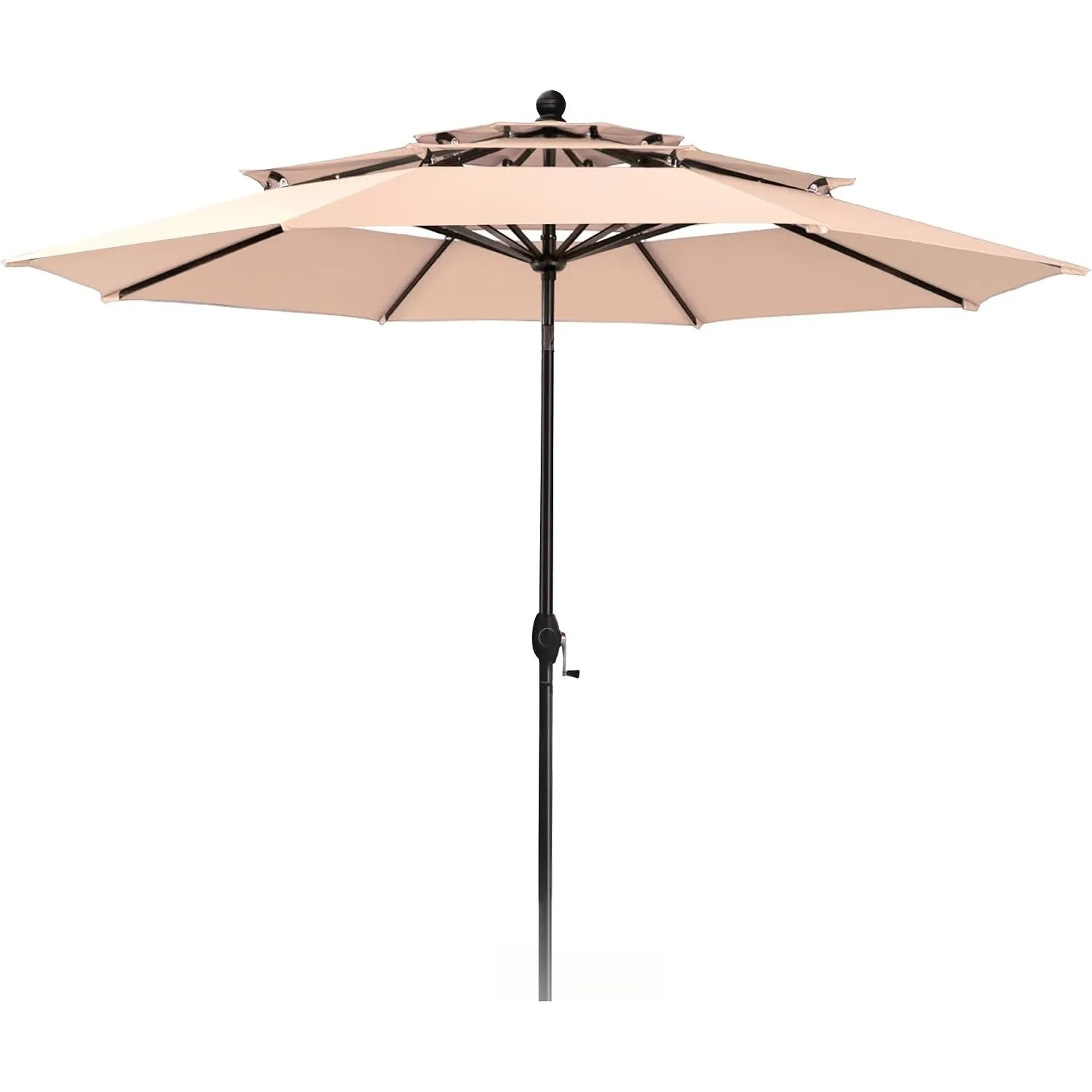 PHI VILLA Sonnenschirm Balkon Groß 300cm Balkonschirm Garten Terrasse Gartenschirm mit Kurbel UV Schutz Parasol Windfest