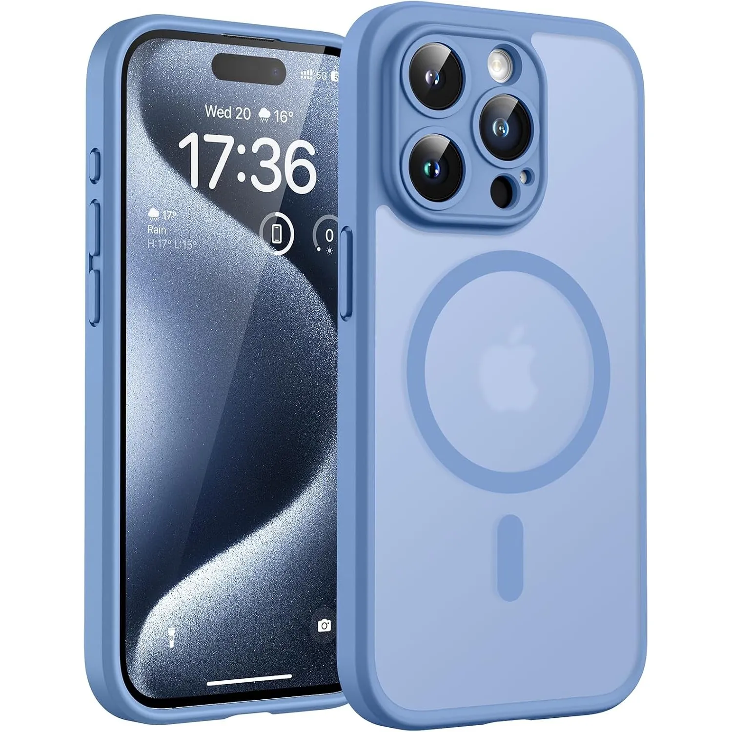 TOCOL für iPhone 15 Pro Max Hülle, Kompatibel mit MagSafe, Hellblau