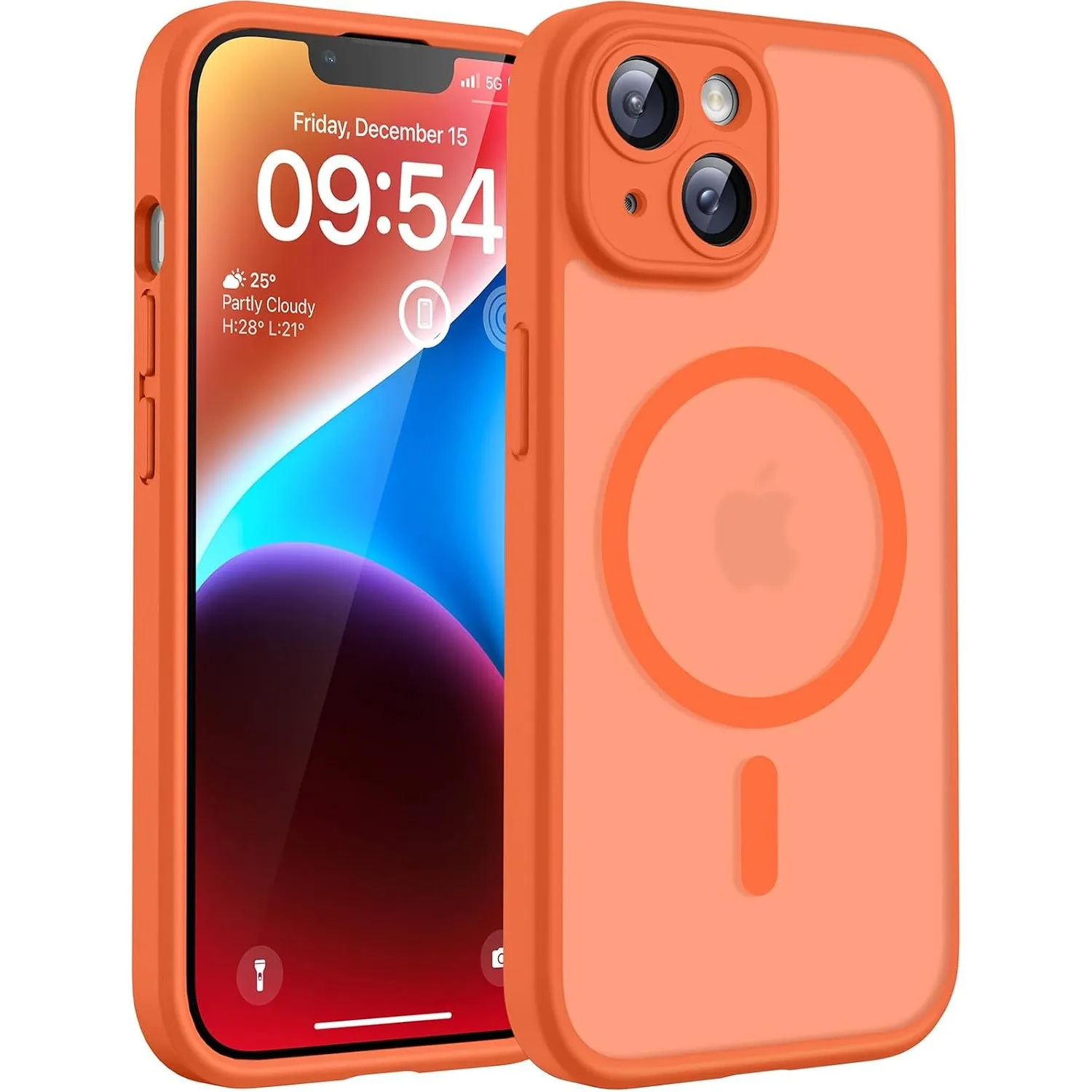 TOCOL für iPhone 14 Hülle, Kompatibel mit MagSafe, Orange