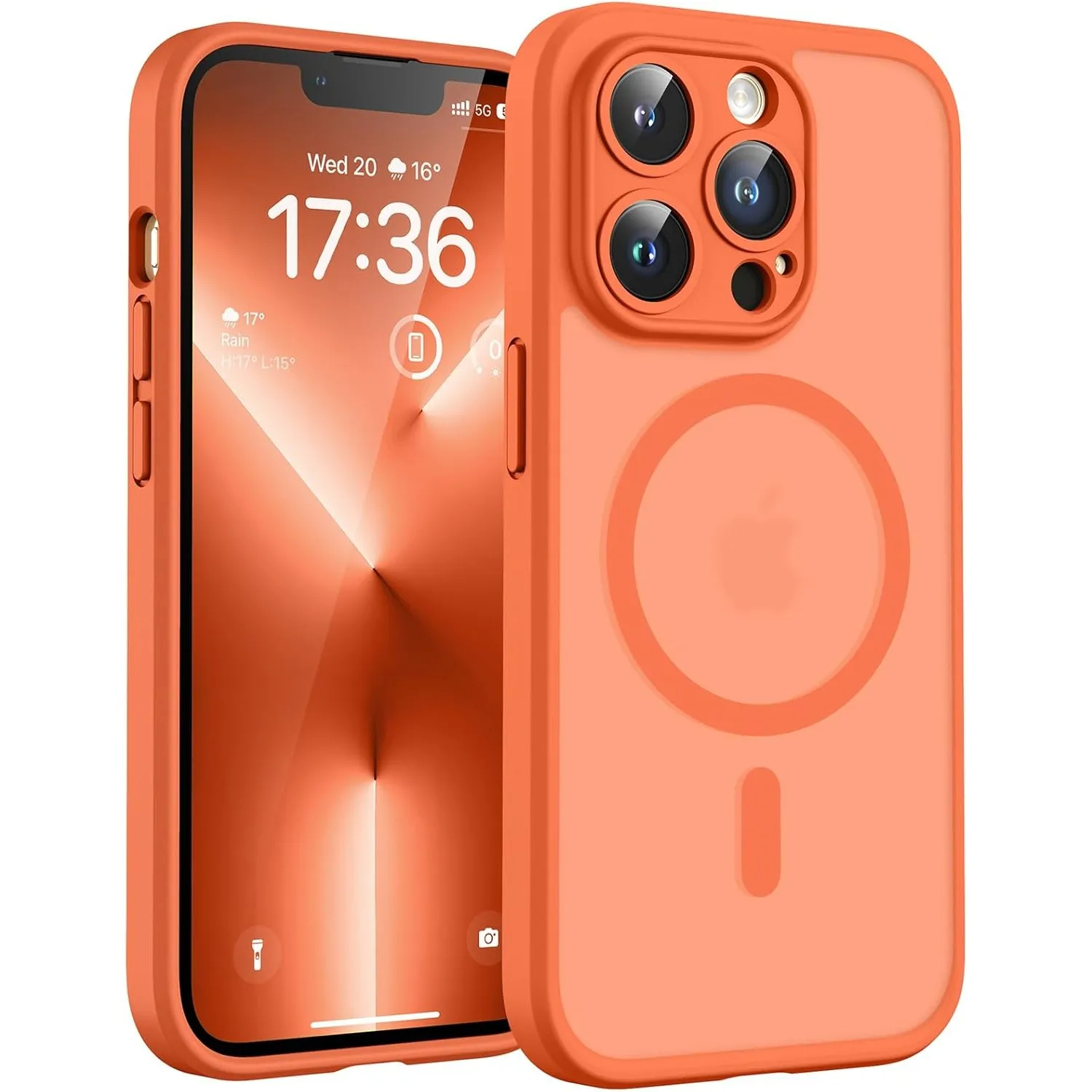TOCOL für iPhone 13 Pro Hülle, Kompatibel mit MagSafe, Orange