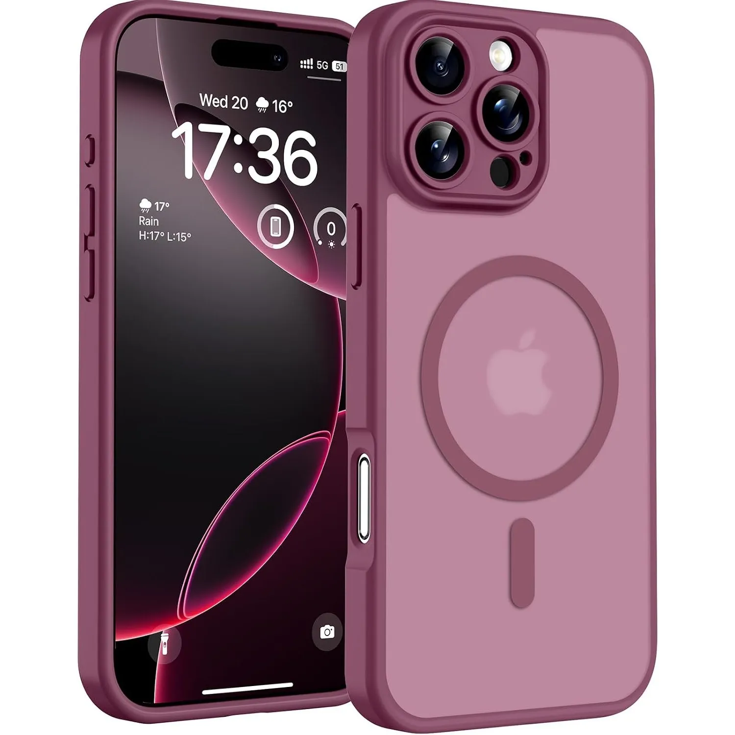 TOCOL für iPhone 16 Pro Hülle, Kompatibel mit MagSafe, Pflaume