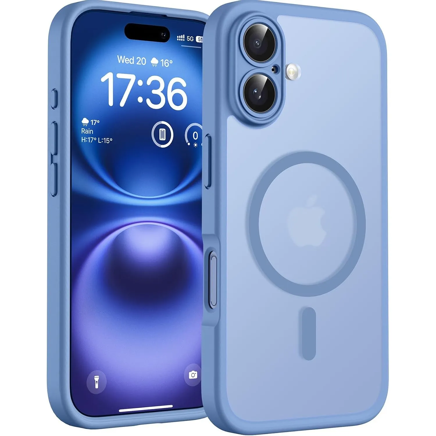 TOCOL für iPhone 16 Hülle, Kompatibel mit MagSafe, Hellblau
