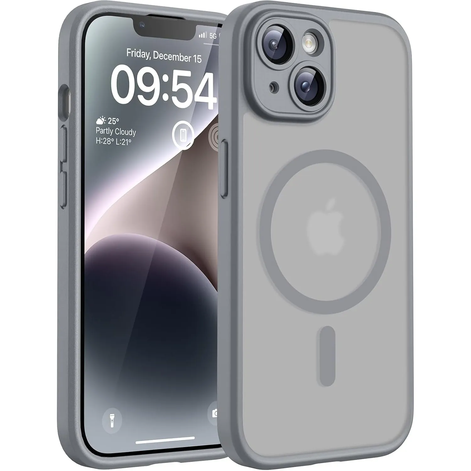 TOCOL für iPhone 14 Hülle, Kompatibel mit MagSafe, Grau
