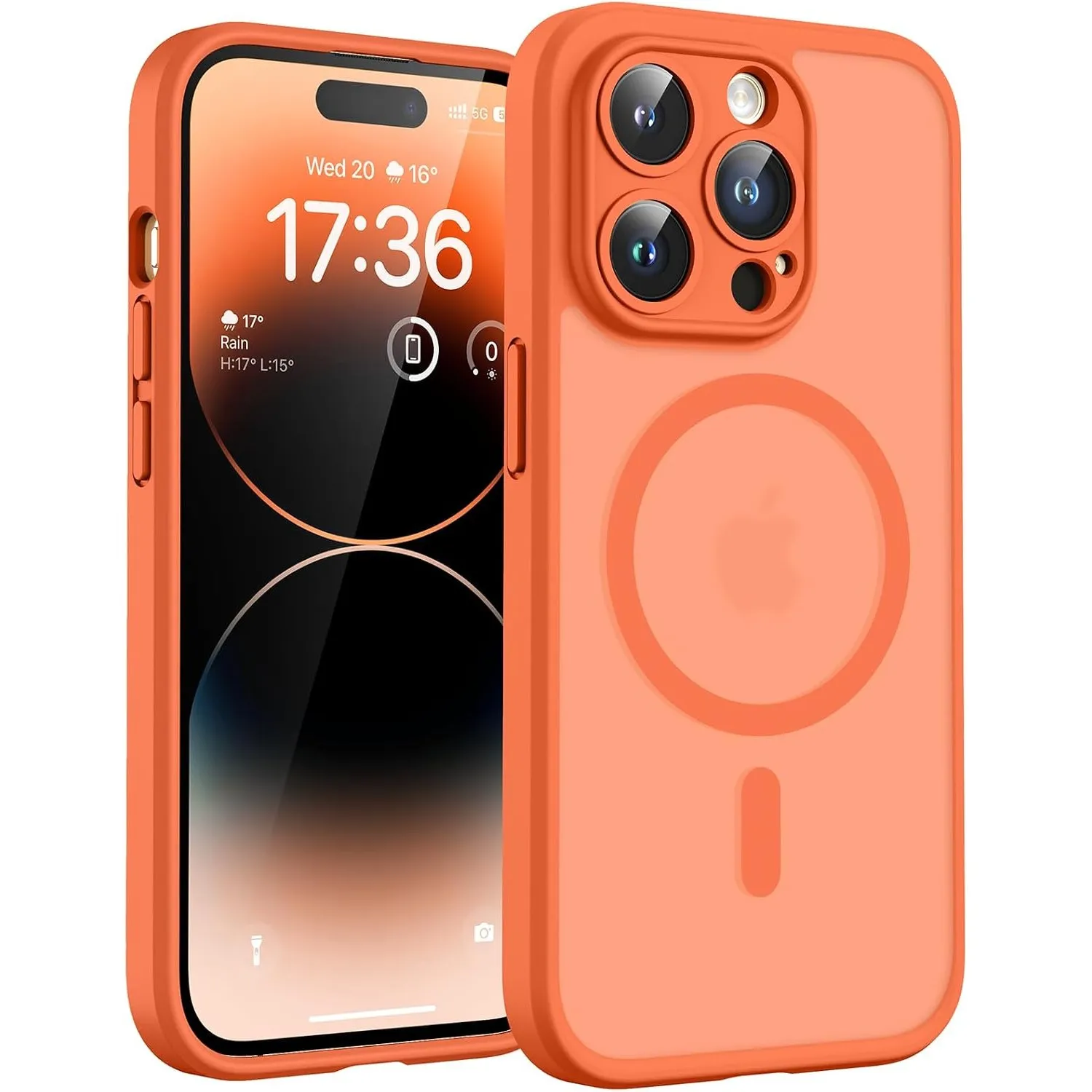 TOCOL für iPhone 14 Pro Hülle, Kompatibel mit MagSafe, Orange