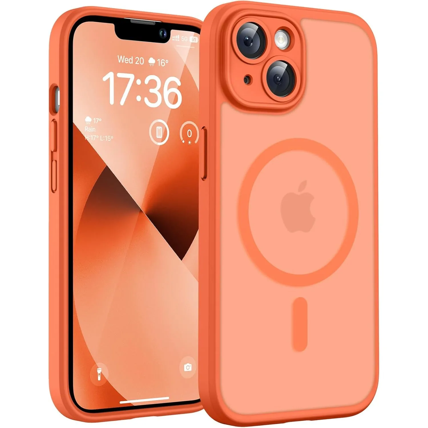 TOCOL für iPhone 13 Hülle, Kompatibel mit MagSafe, Orange