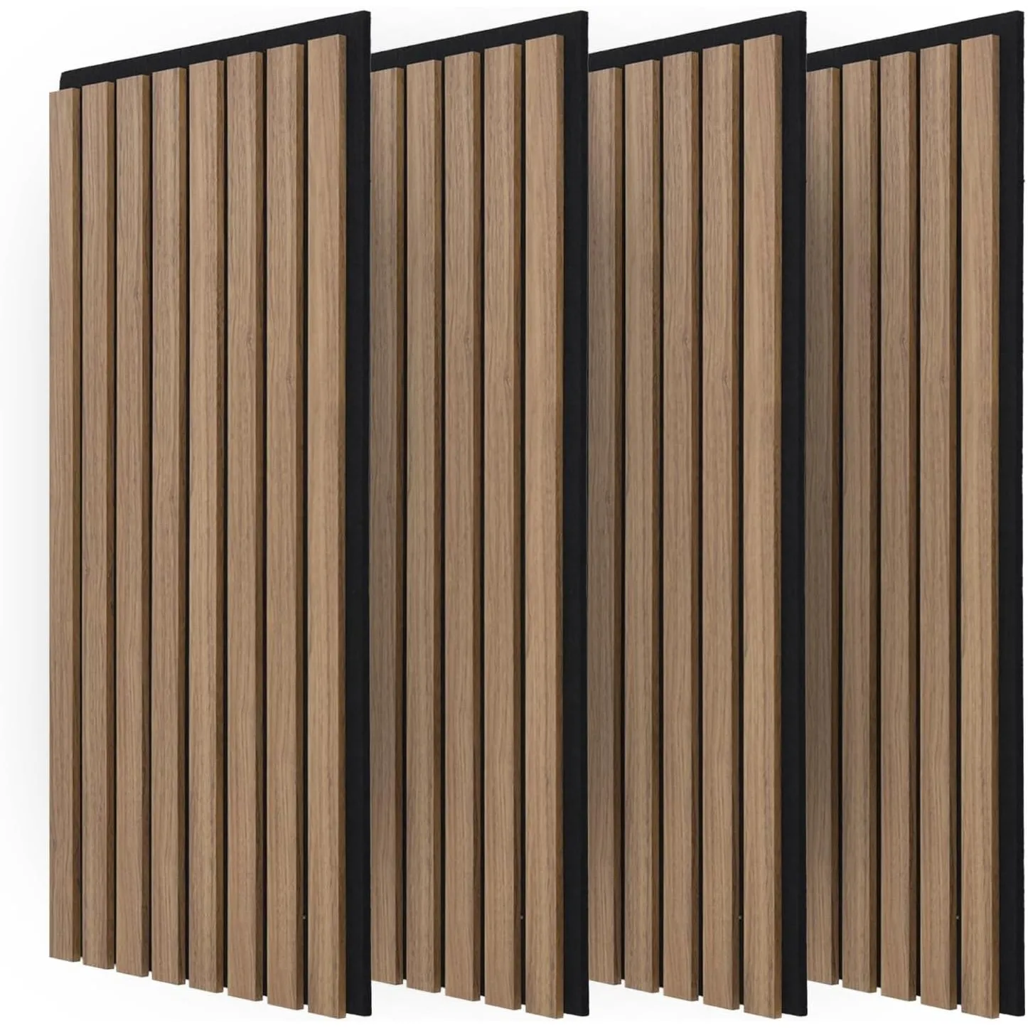 Art3d 4 Stück Akustikpaneele Dunkle Walnuss 3D Wandpaneele 60x30cm